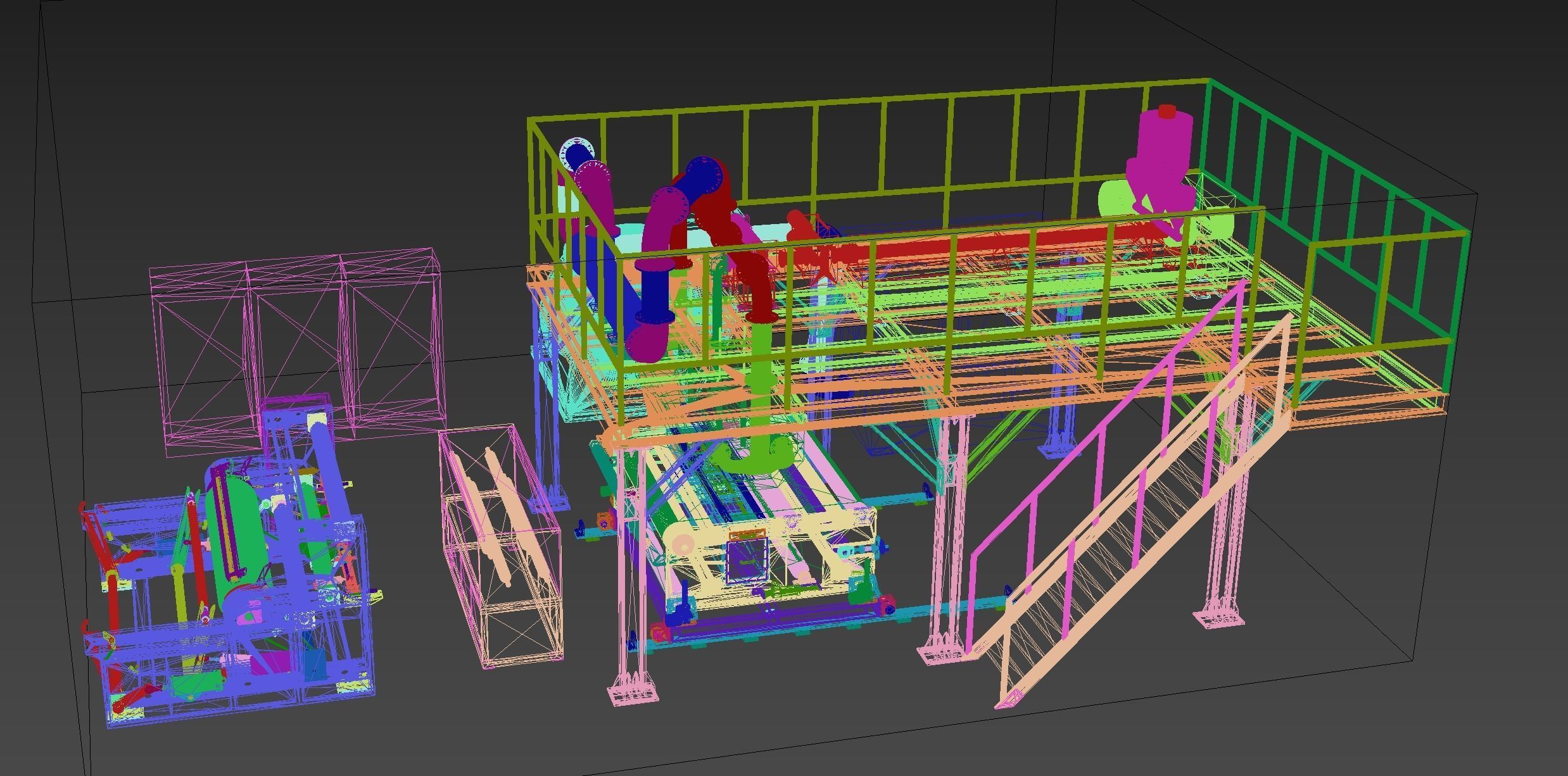 Melt-blown fabric production Assembly Line 3D model_15