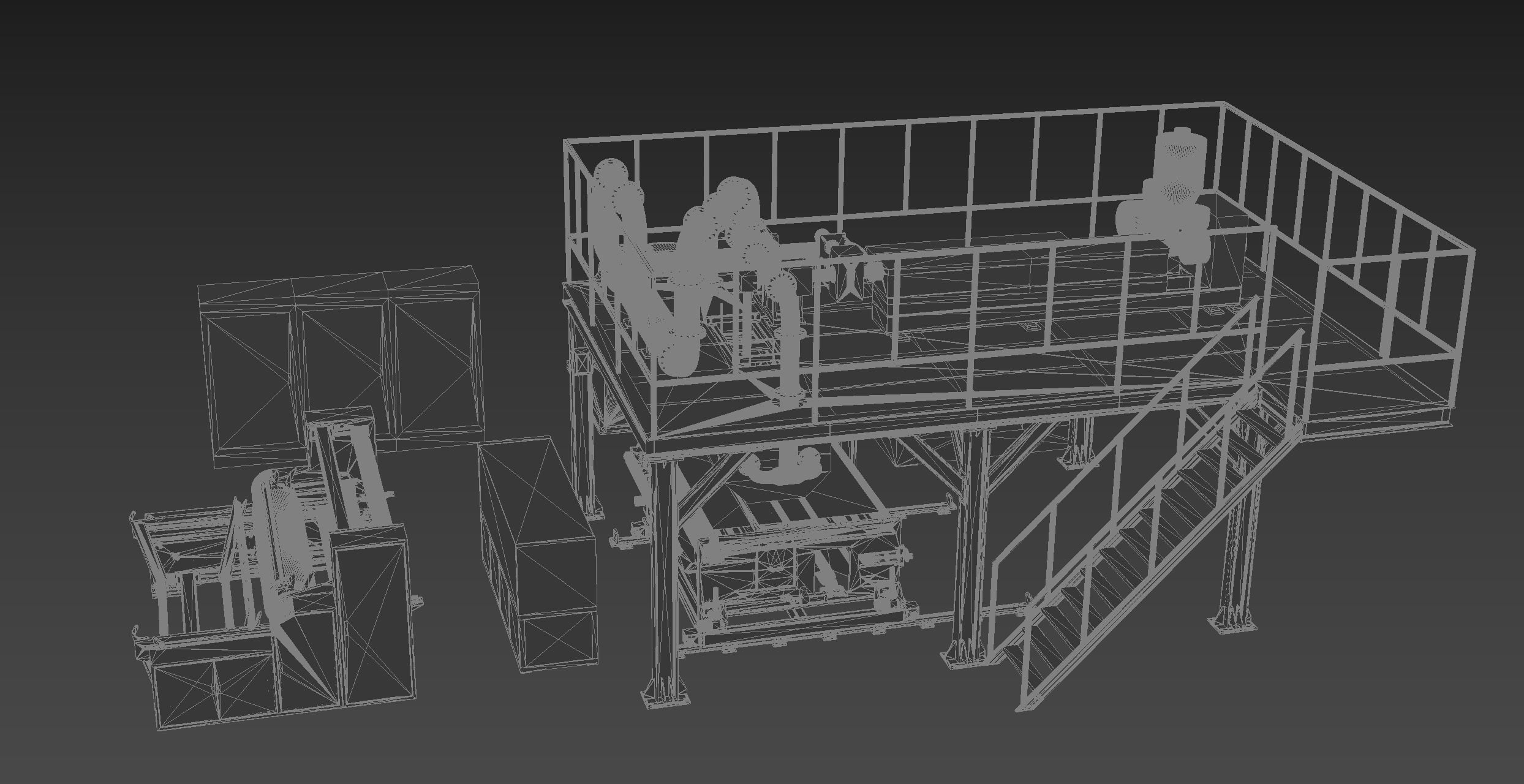 Melt-blown fabric production Assembly Line 3D model_16