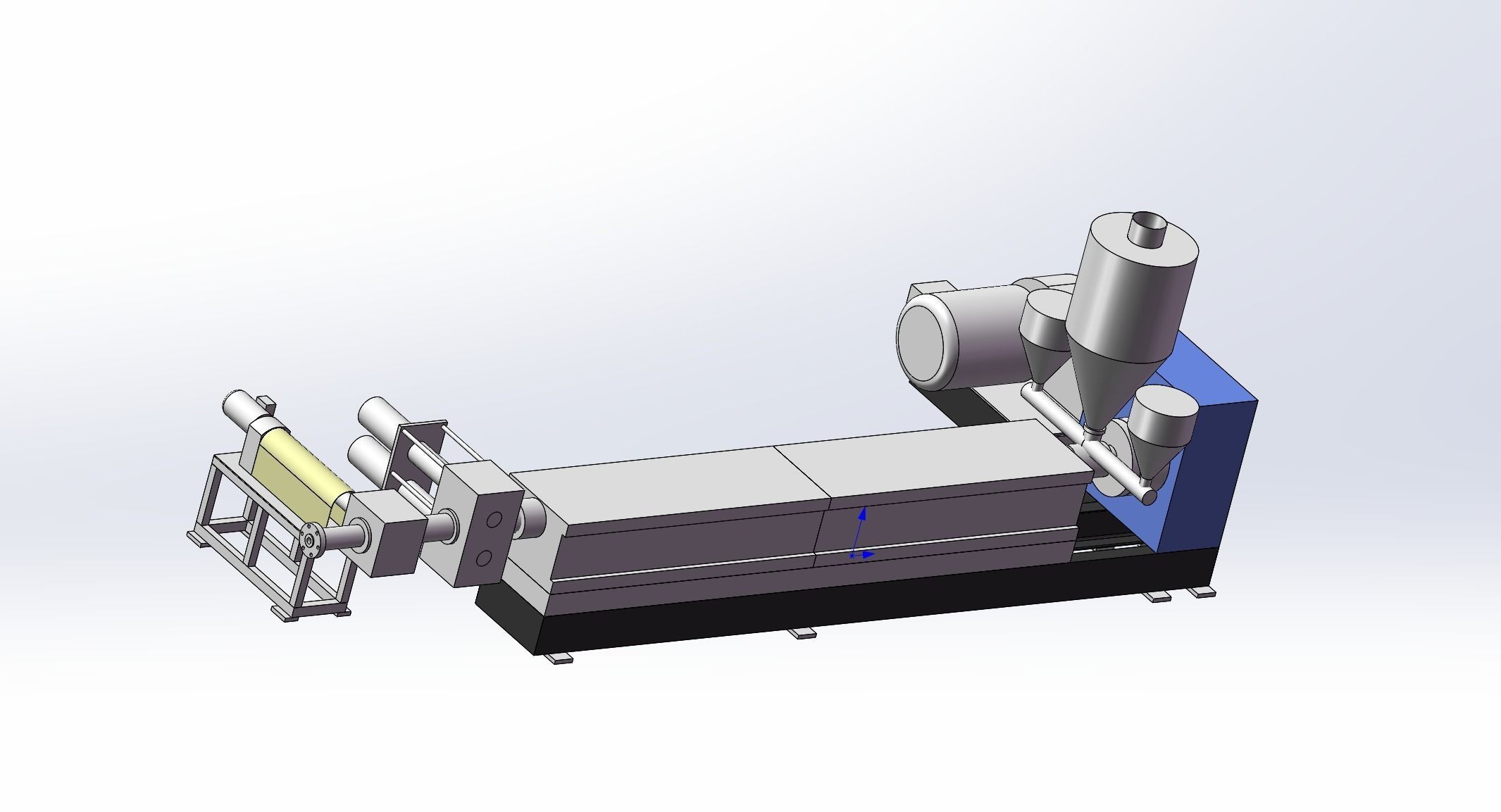 Melt-blown fabric production Assembly Line 3D model_7