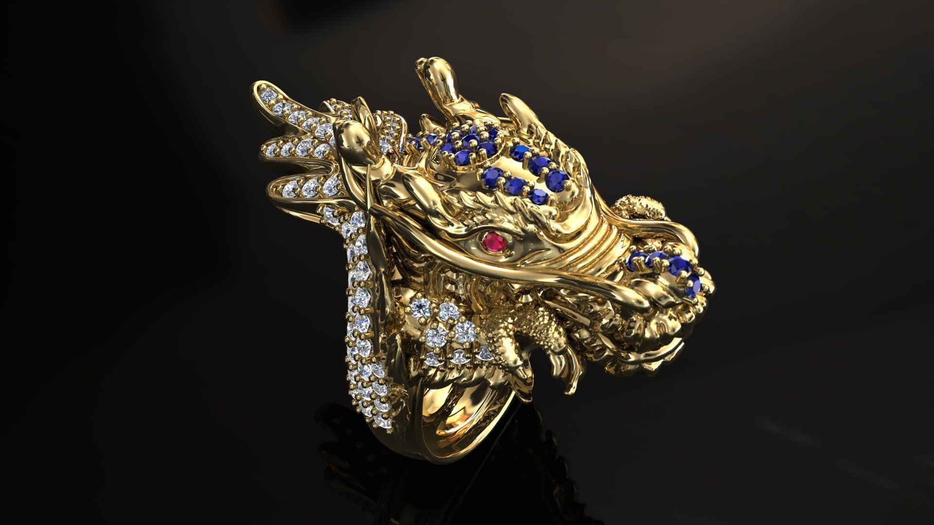 RING DRAGON print model 3dm 3D model_1