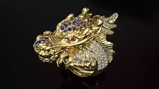 RING DRAGON print model 3dm