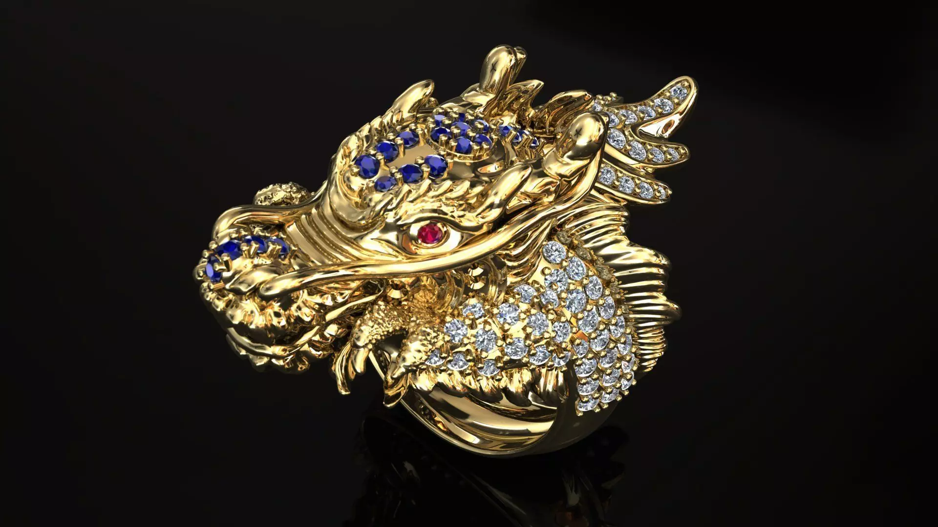 RING DRAGON print model 3dm 3D model_0