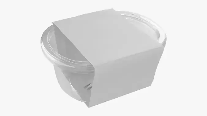 Lunch box with lid and paper wrap