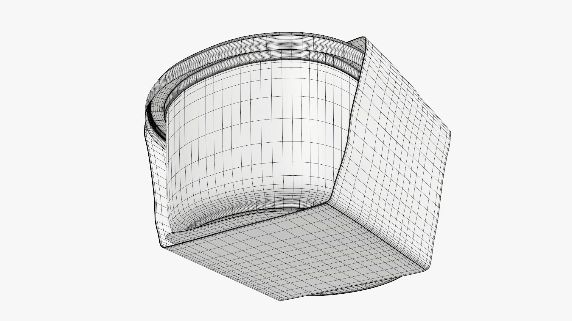 Lunch box with lid and paper wrap 3D model_4