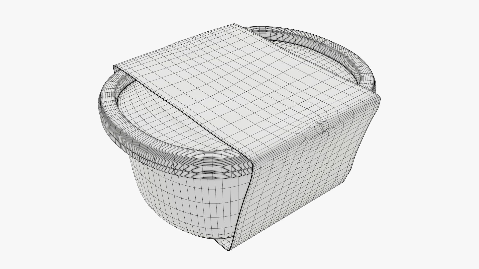 Lunch box with lid and paper wrap 3D model_3