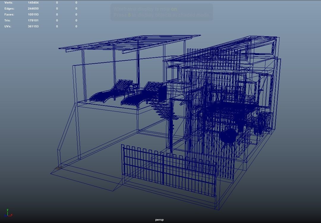 Typical Southeast Asian Residential House 04 Low-poly 3D model_4