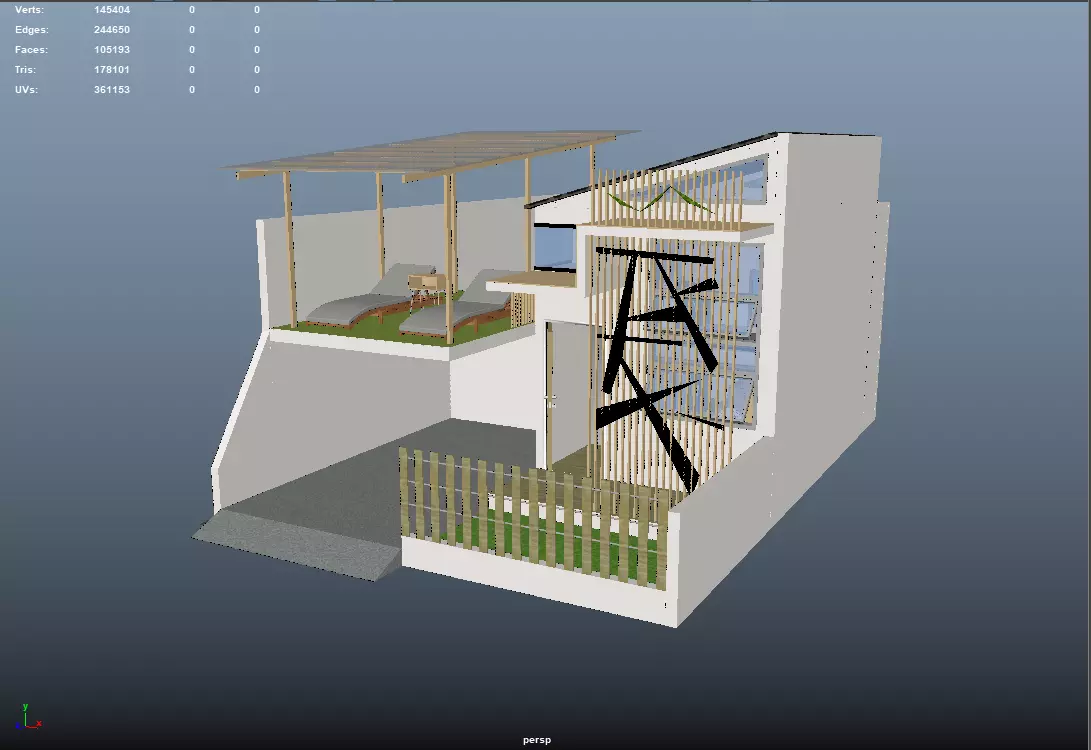 Typical Southeast Asian Residential House 04 Low-poly 3D model_0