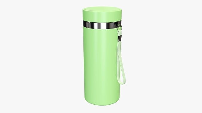 Thermos vacuum bottle 01 green 3D model