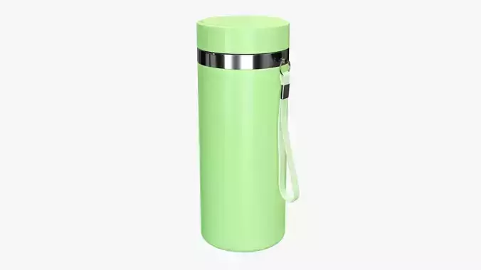 Thermos vacuum bottle 01 green 3D model