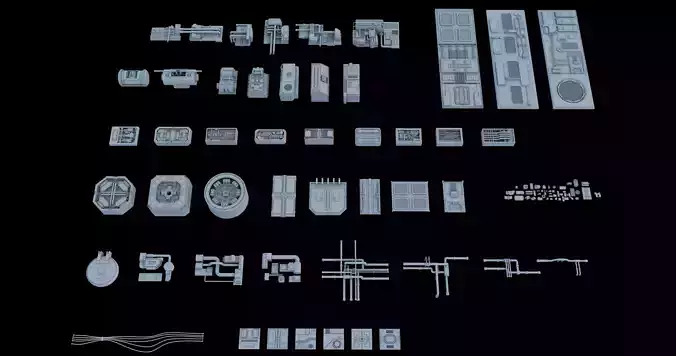 Sci-Fi  Greeble Kitbash 3D model