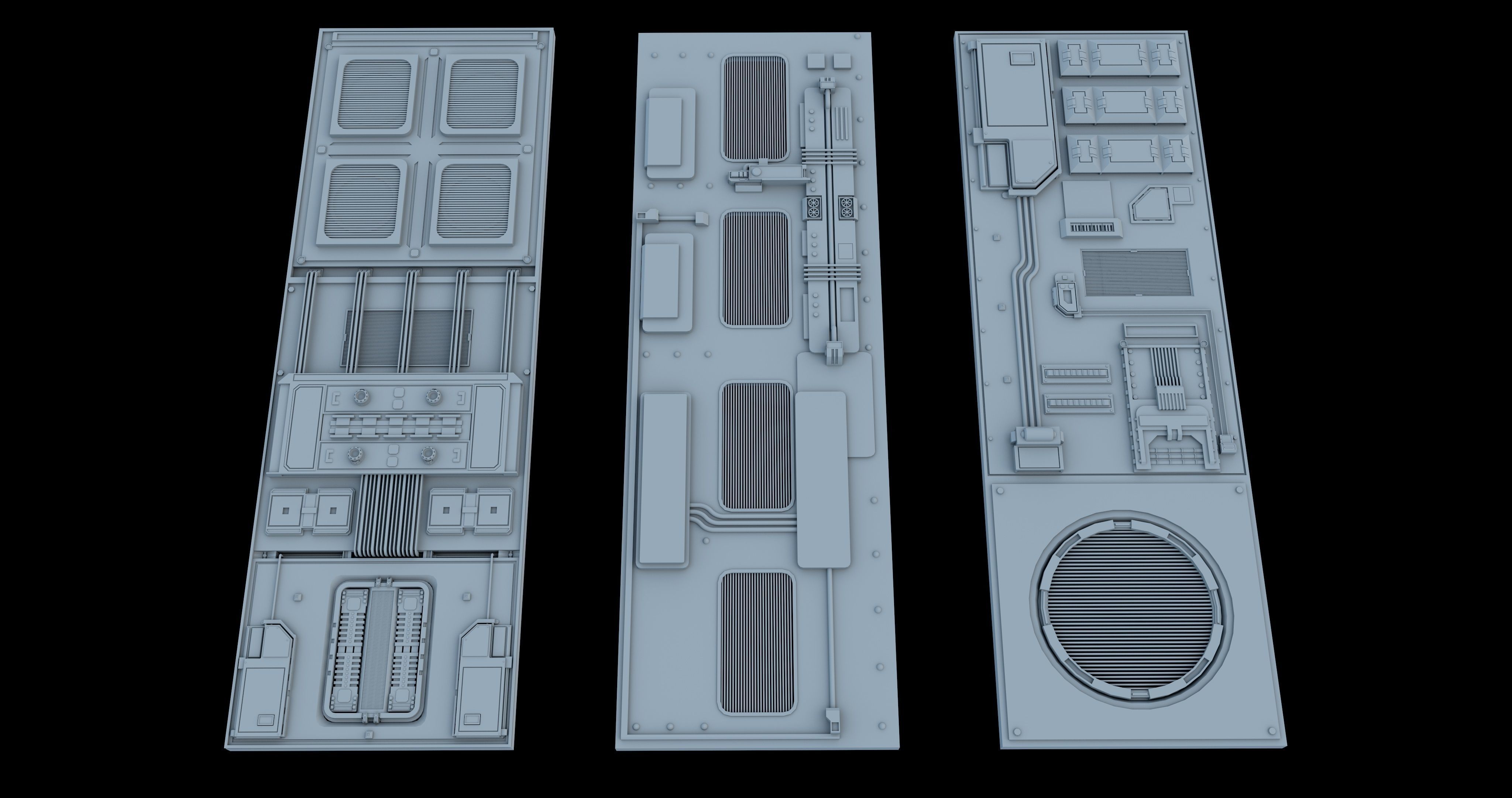 Sci-Fi  Greeble Kitbash 3D model_7