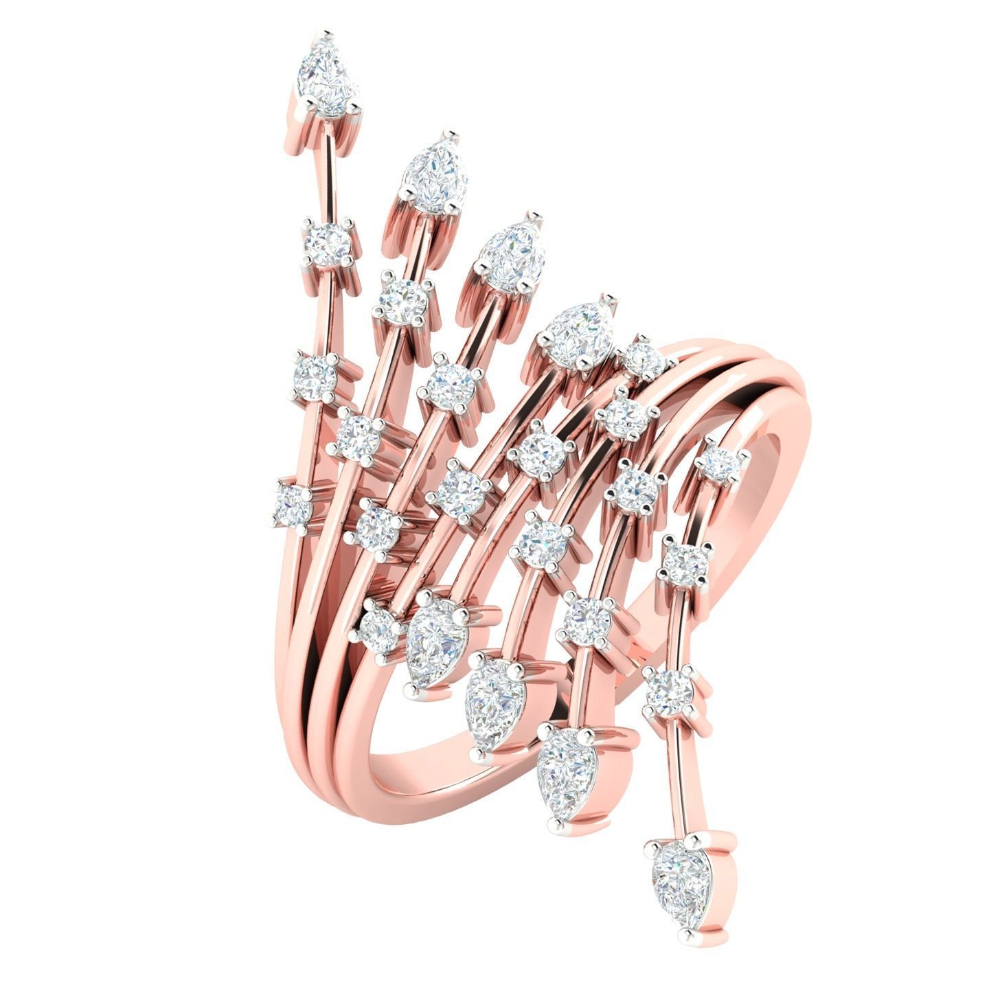 450 Creative Diamond Ring 3dm stl 1 render detail  Collection 3D print model_101