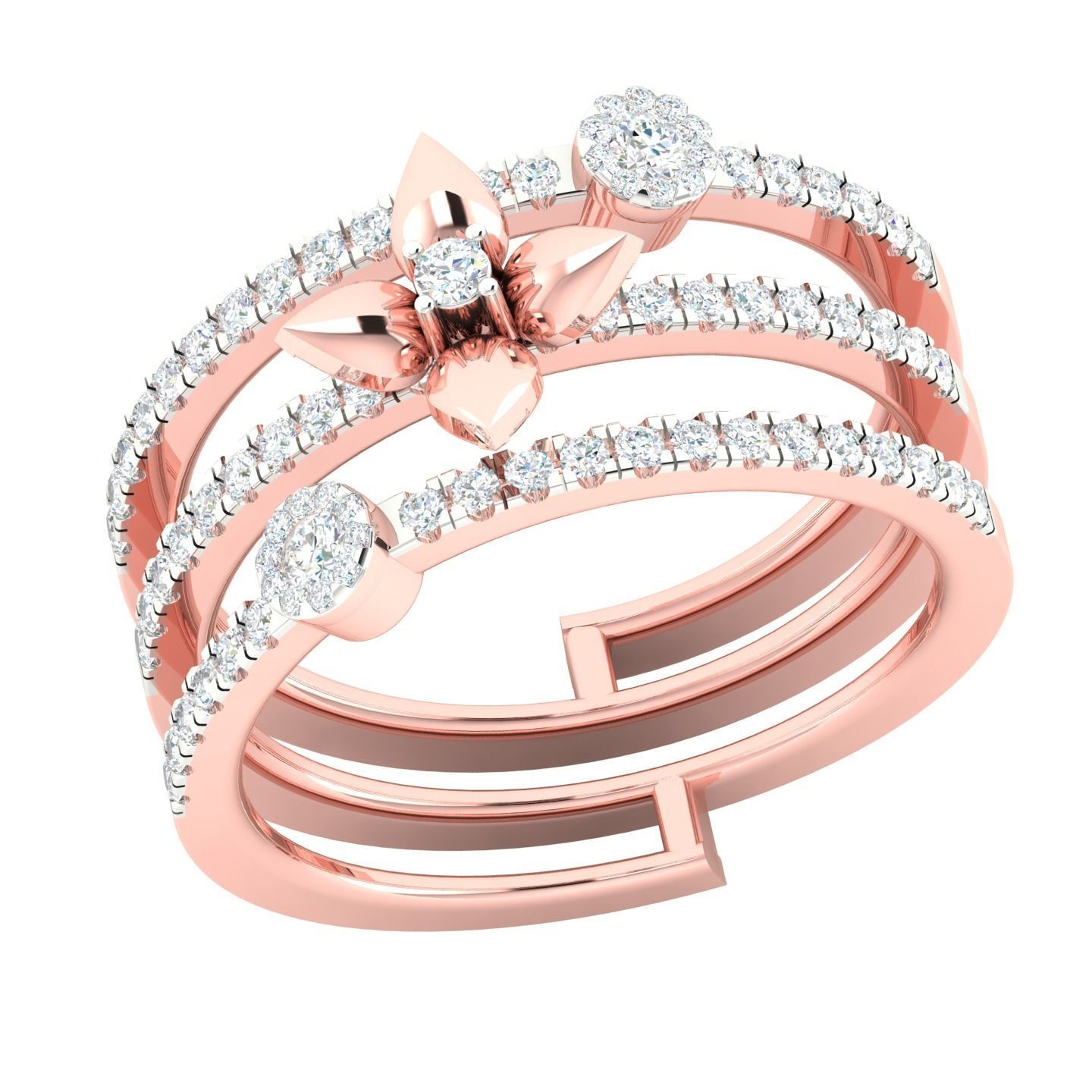 450 Creative Diamond Ring 3dm stl 1 render detail  Collection 3D print model_125