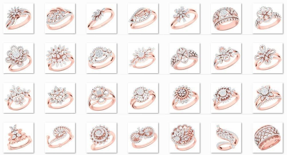 450 Creative Diamond Ring 3dm stl 1 render detail  Collection 3D print model_7