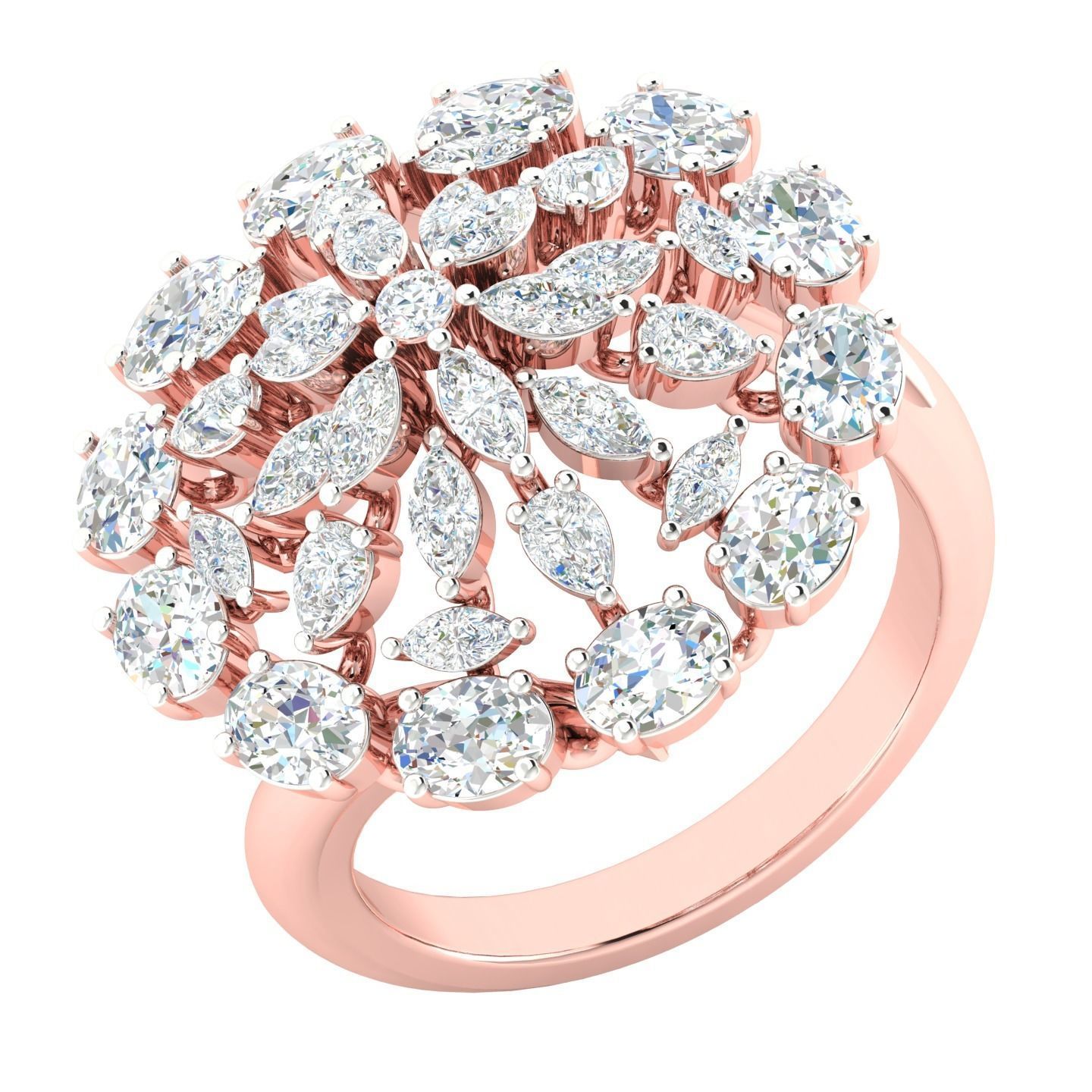 450 Creative Diamond Ring 3dm stl 1 render detail  Collection 3D print model_108