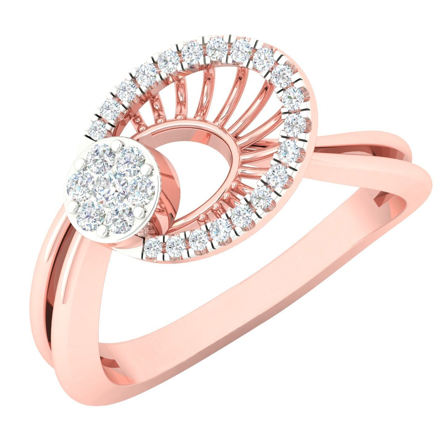 450 Creative Diamond Ring 3dm stl 1 render detail  Collection 3D print model_132