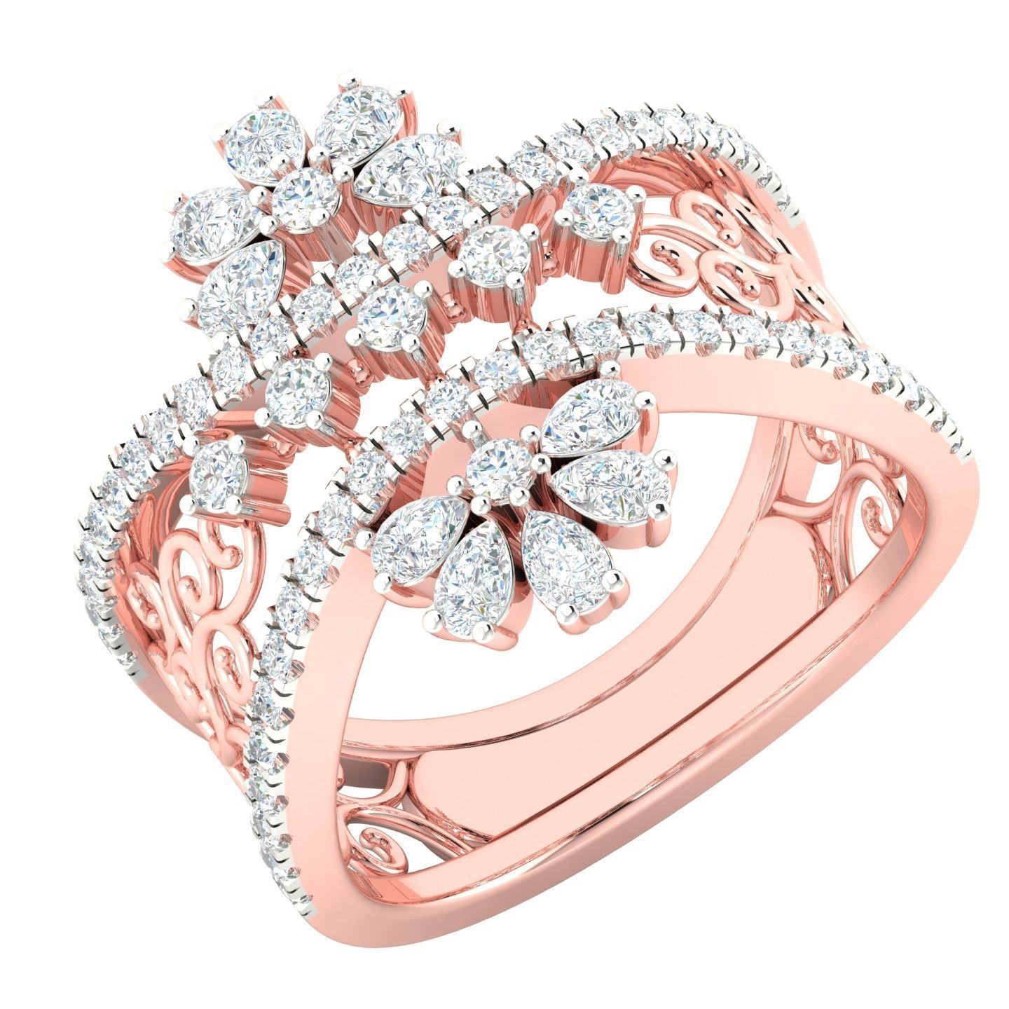 450 Creative Diamond Ring 3dm stl 1 render detail  Collection 3D print model_83