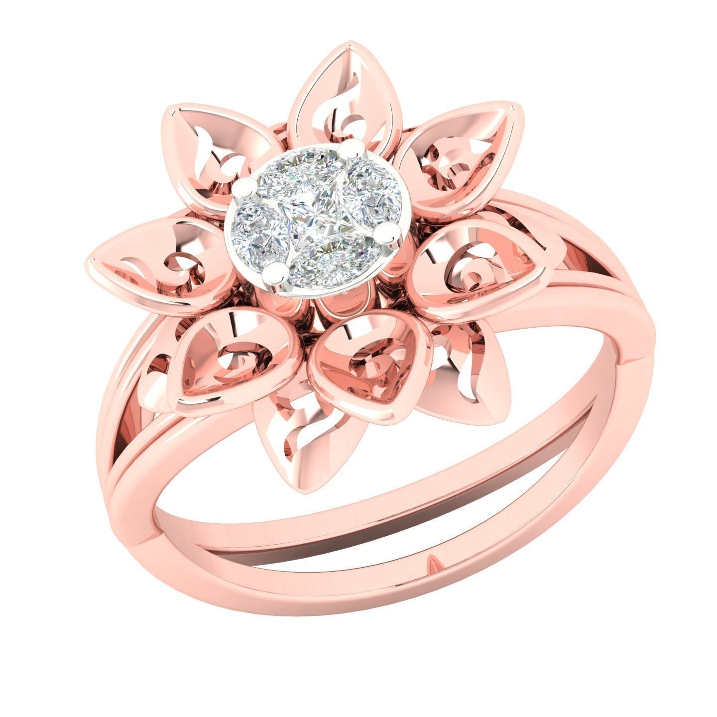 450 Creative Diamond Ring 3dm stl 1 render detail  Collection 3D print model_37