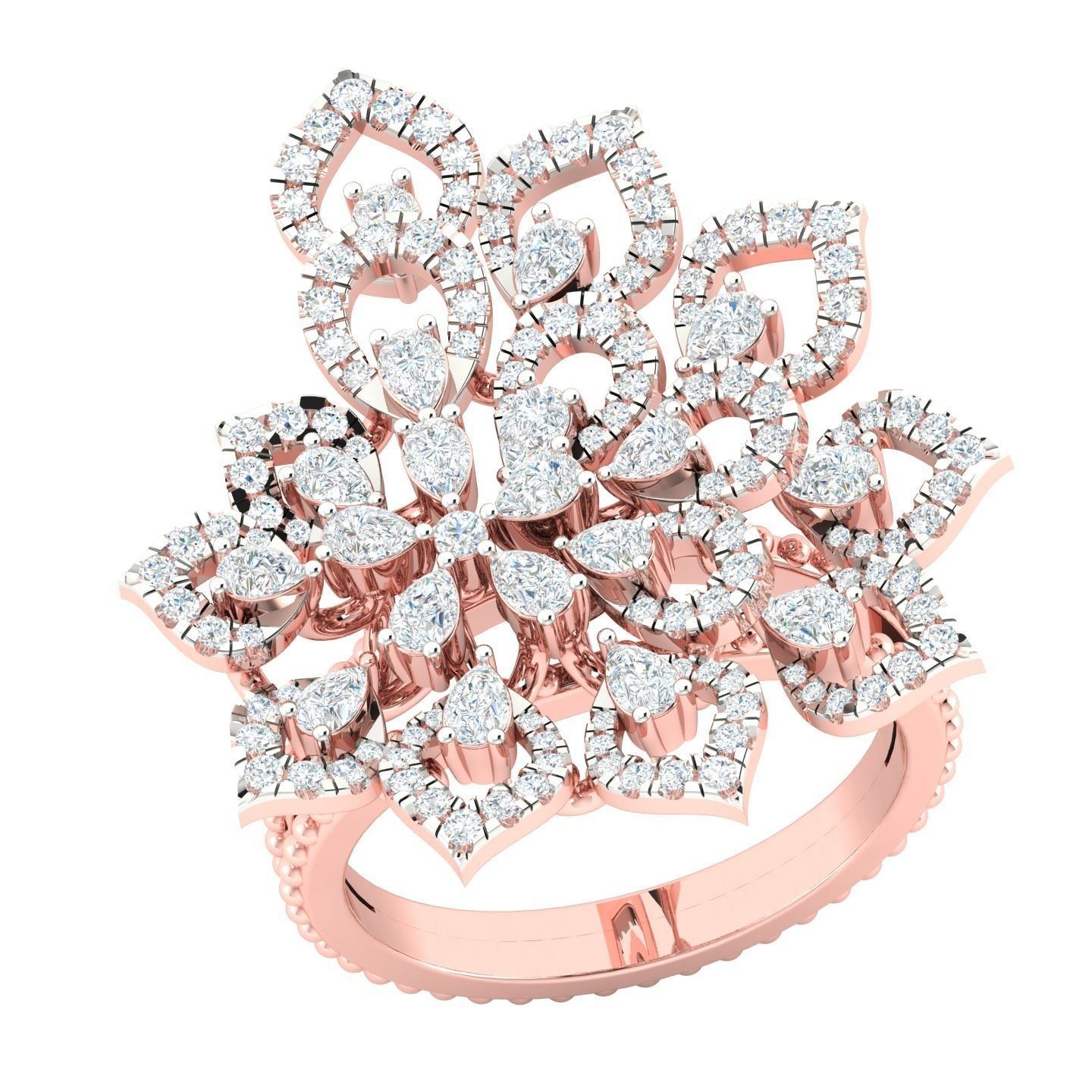 450 Creative Diamond Ring 3dm stl 1 render detail  Collection 3D print model_26