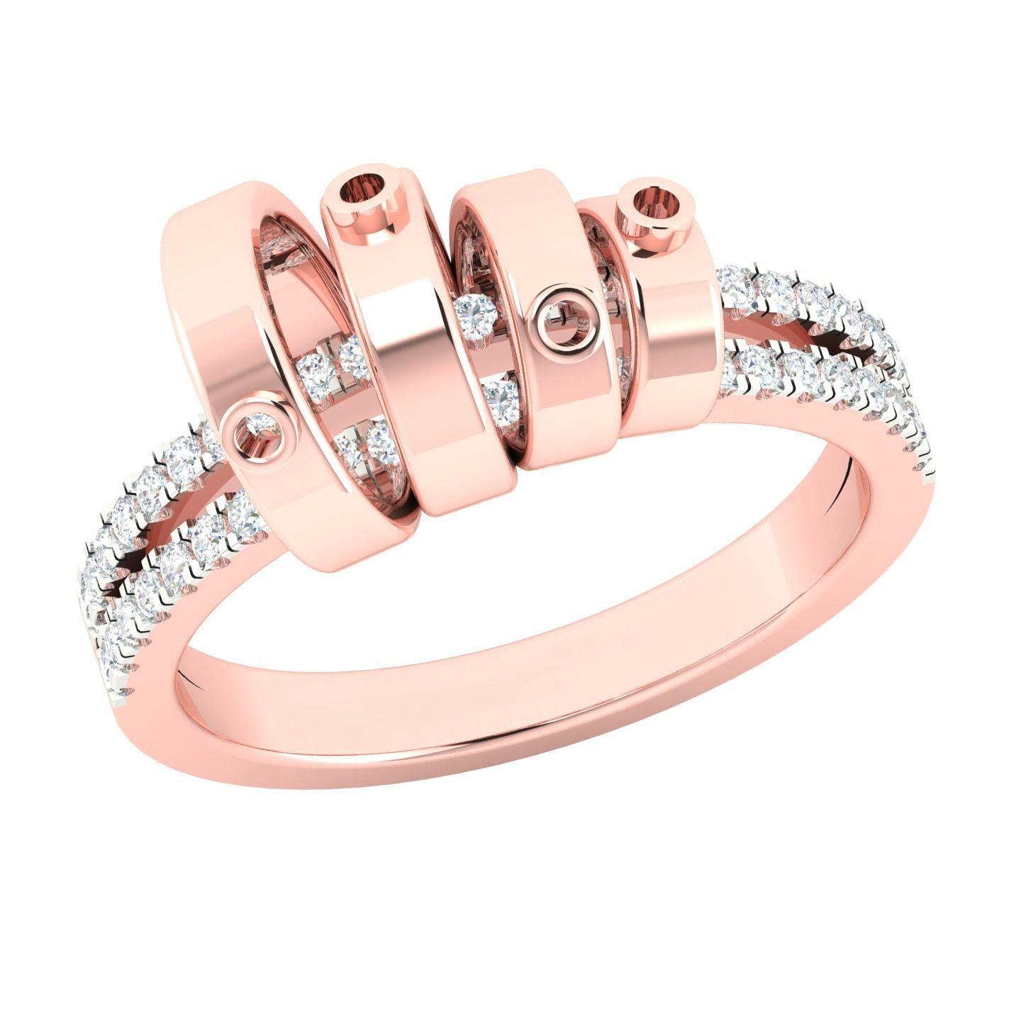 450 Creative Diamond Ring 3dm stl 1 render detail  Collection 3D print model_25