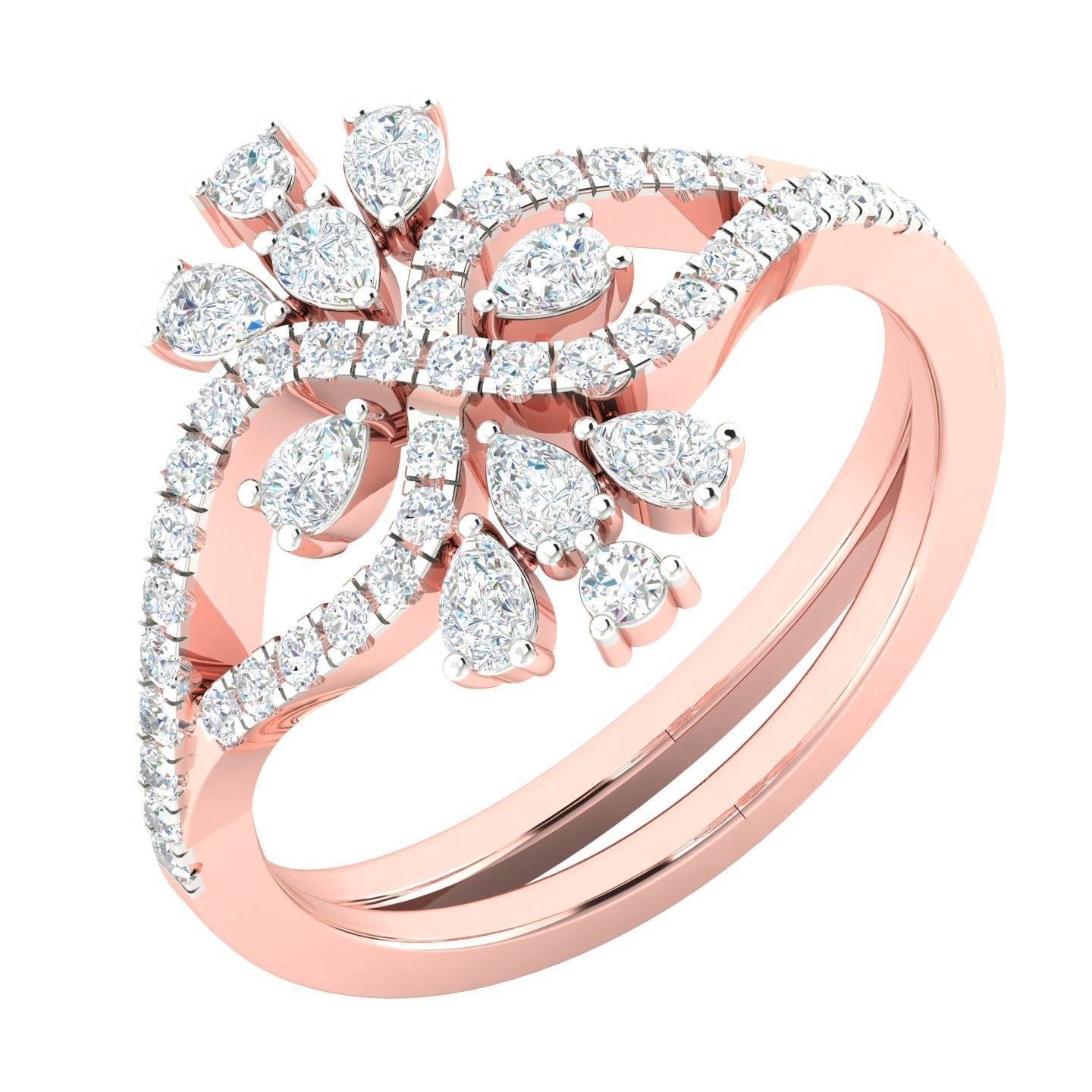 450 Creative Diamond Ring 3dm stl 1 render detail  Collection 3D print model_126