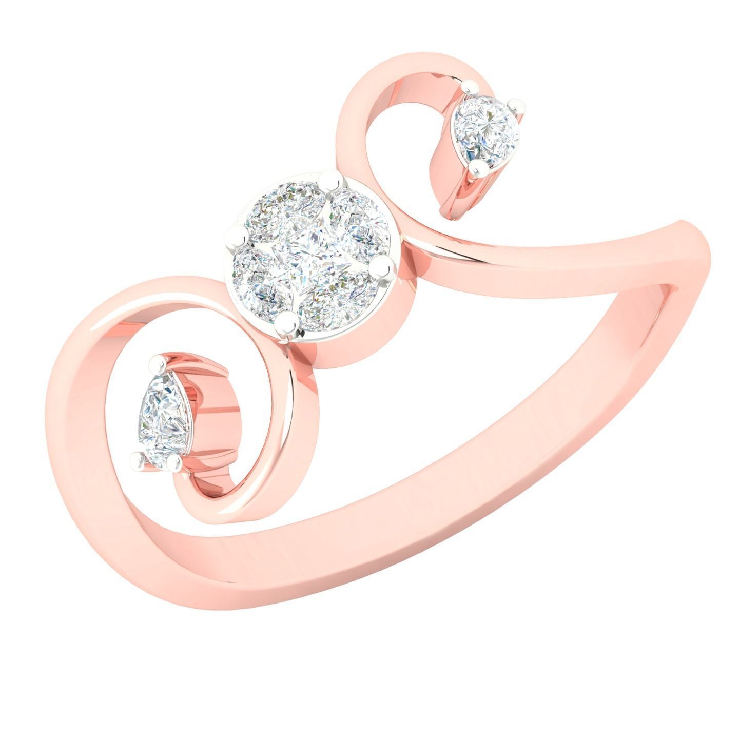 450 Creative Diamond Ring 3dm stl 1 render detail  Collection 3D print model_140