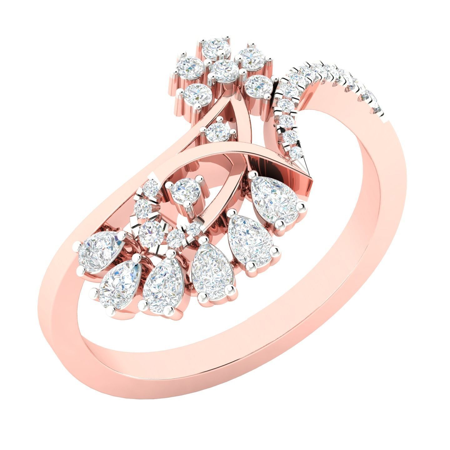 450 Creative Diamond Ring 3dm stl 1 render detail  Collection 3D print model_69