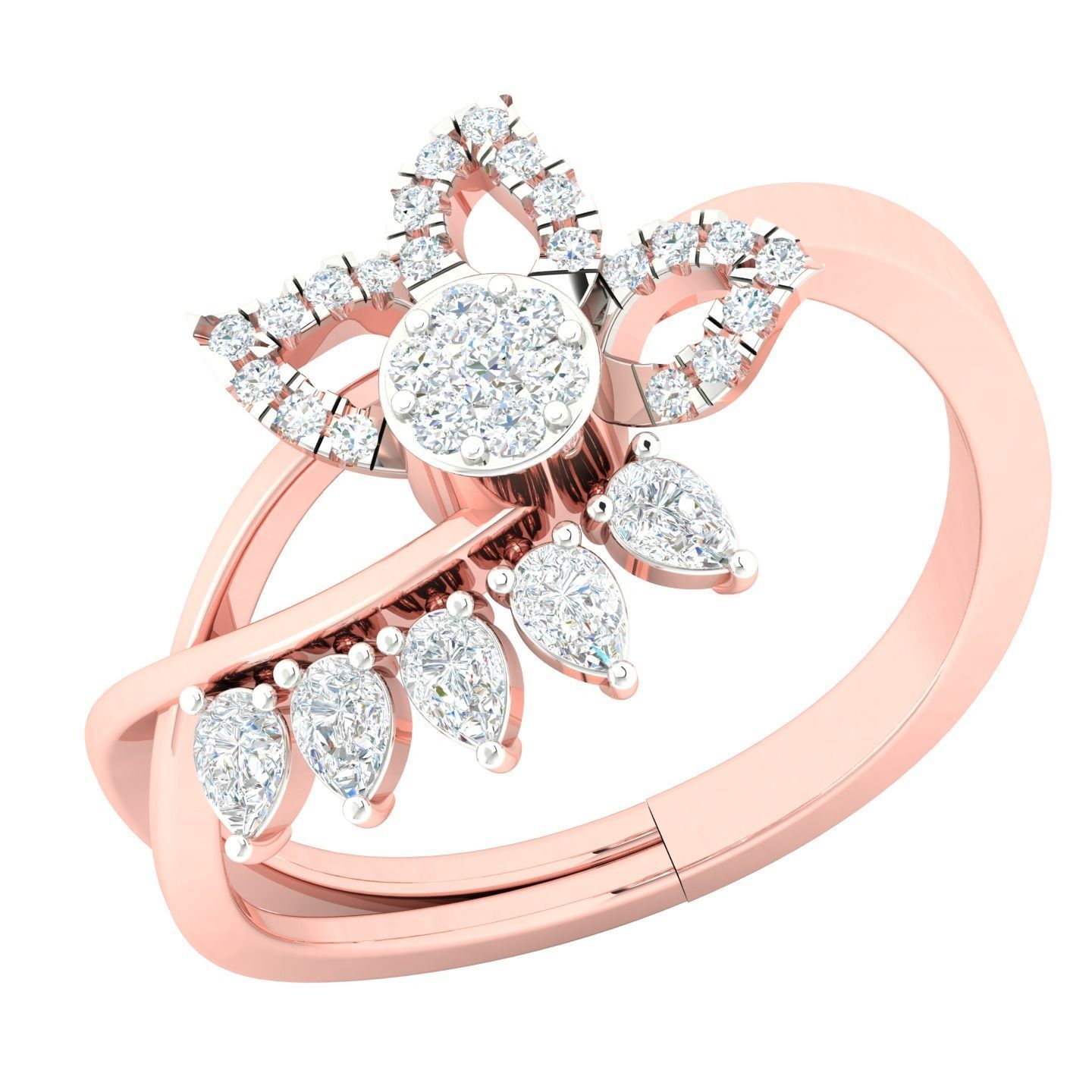 450 Creative Diamond Ring 3dm stl 1 render detail  Collection 3D print model_42