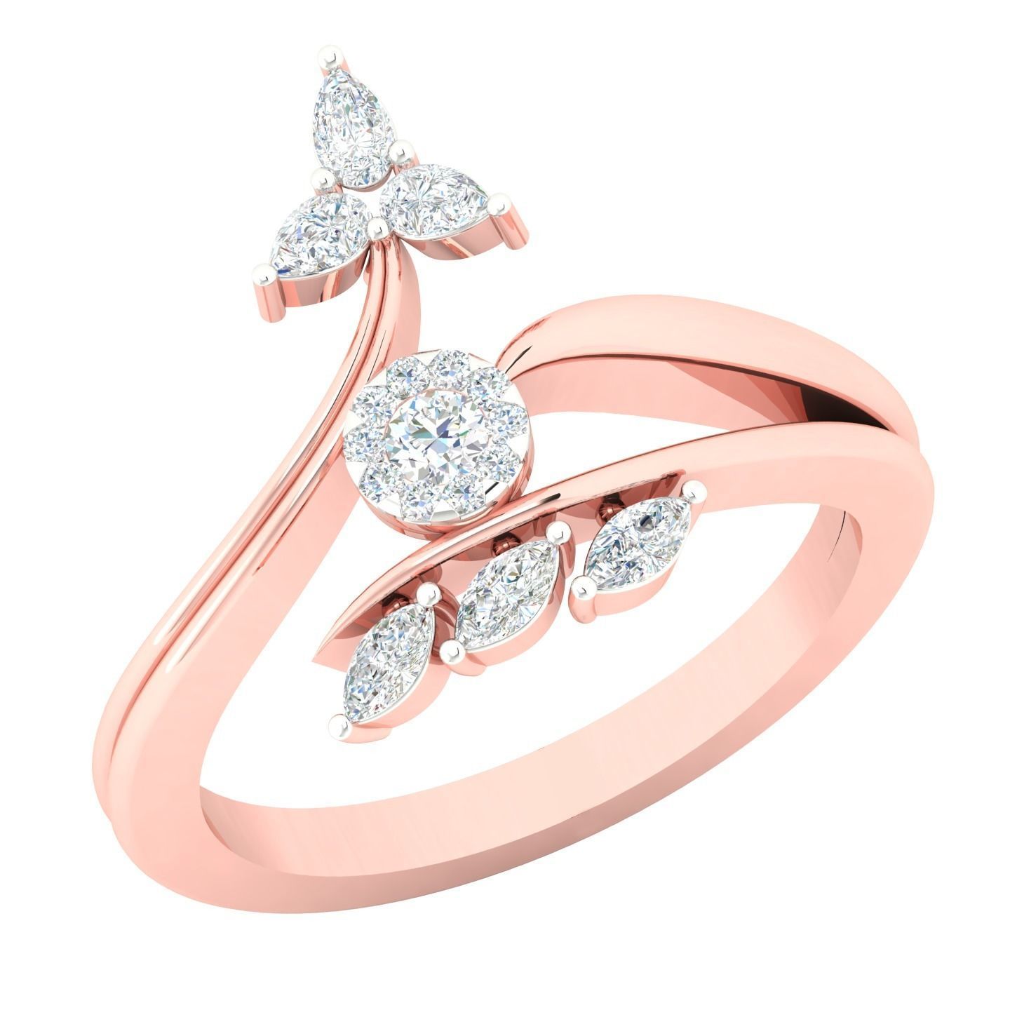 450 Creative Diamond Ring 3dm stl 1 render detail  Collection 3D print model_106