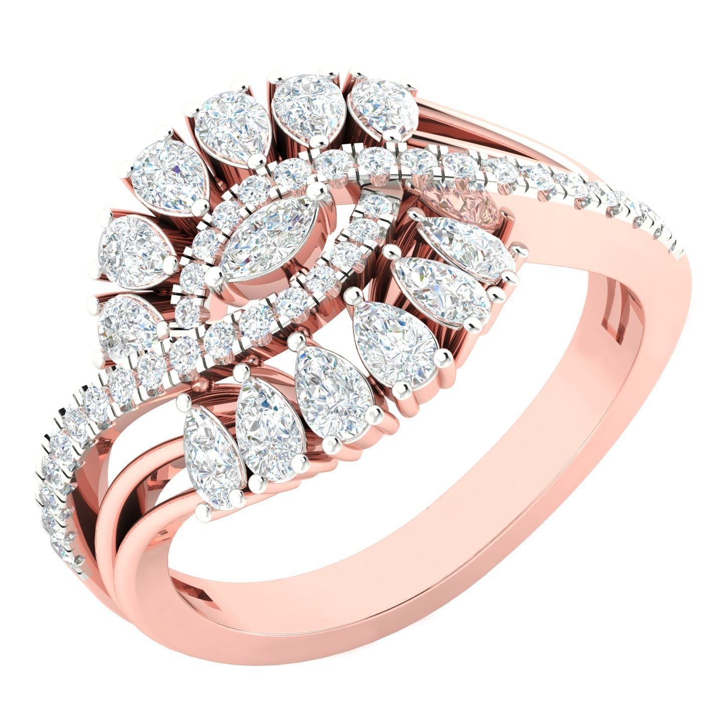 450 Creative Diamond Ring 3dm stl 1 render detail  Collection 3D print model_57