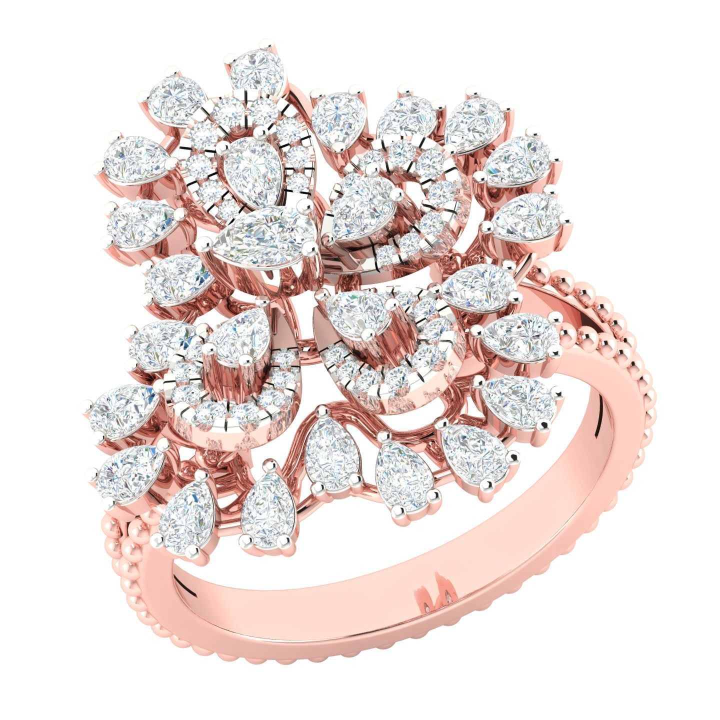 450 Creative Diamond Ring 3dm stl 1 render detail  Collection 3D print model_61