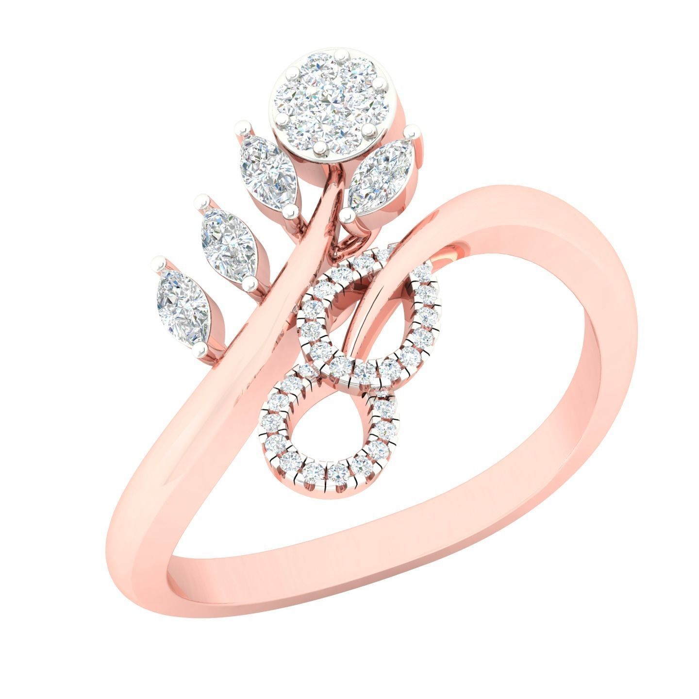 450 Creative Diamond Ring 3dm stl 1 render detail  Collection 3D print model_116