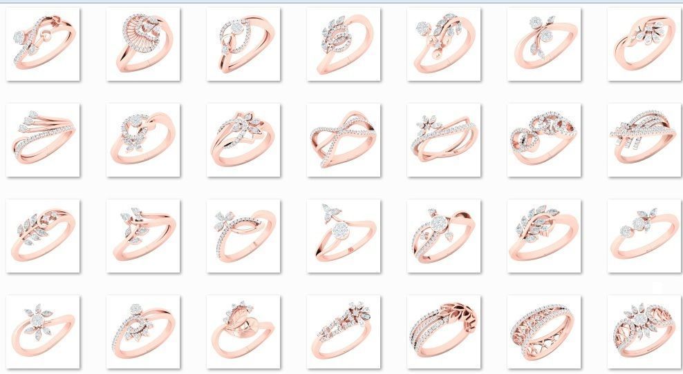 450 Creative Diamond Ring 3dm stl 1 render detail  Collection 3D print model_1