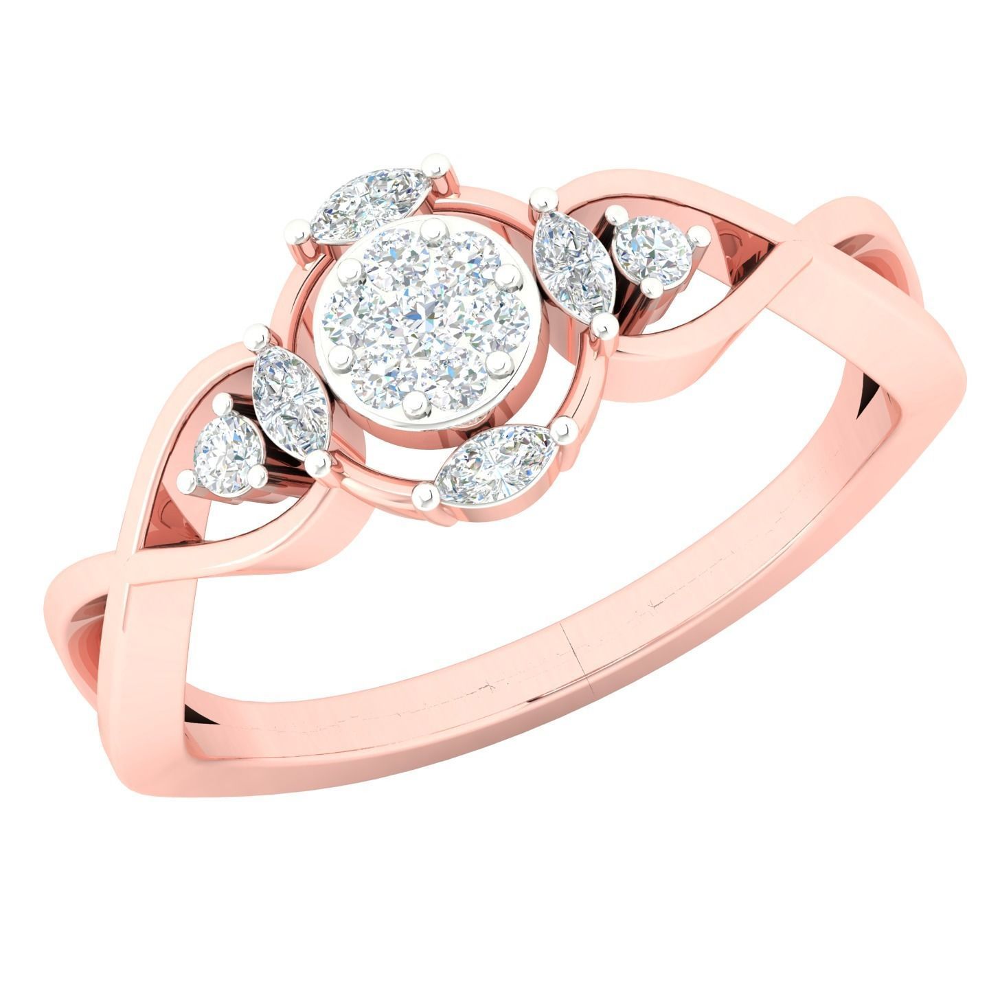 450 Creative Diamond Ring 3dm stl 1 render detail  Collection 3D print model_15