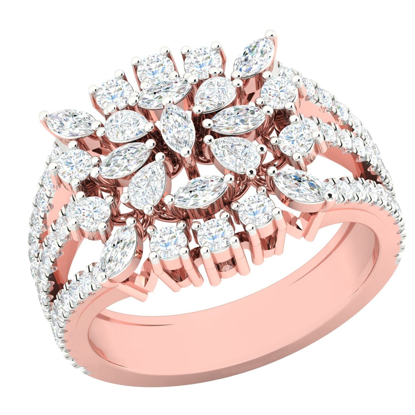 450 Creative Diamond Ring 3dm stl 1 render detail  Collection 3D print model_65