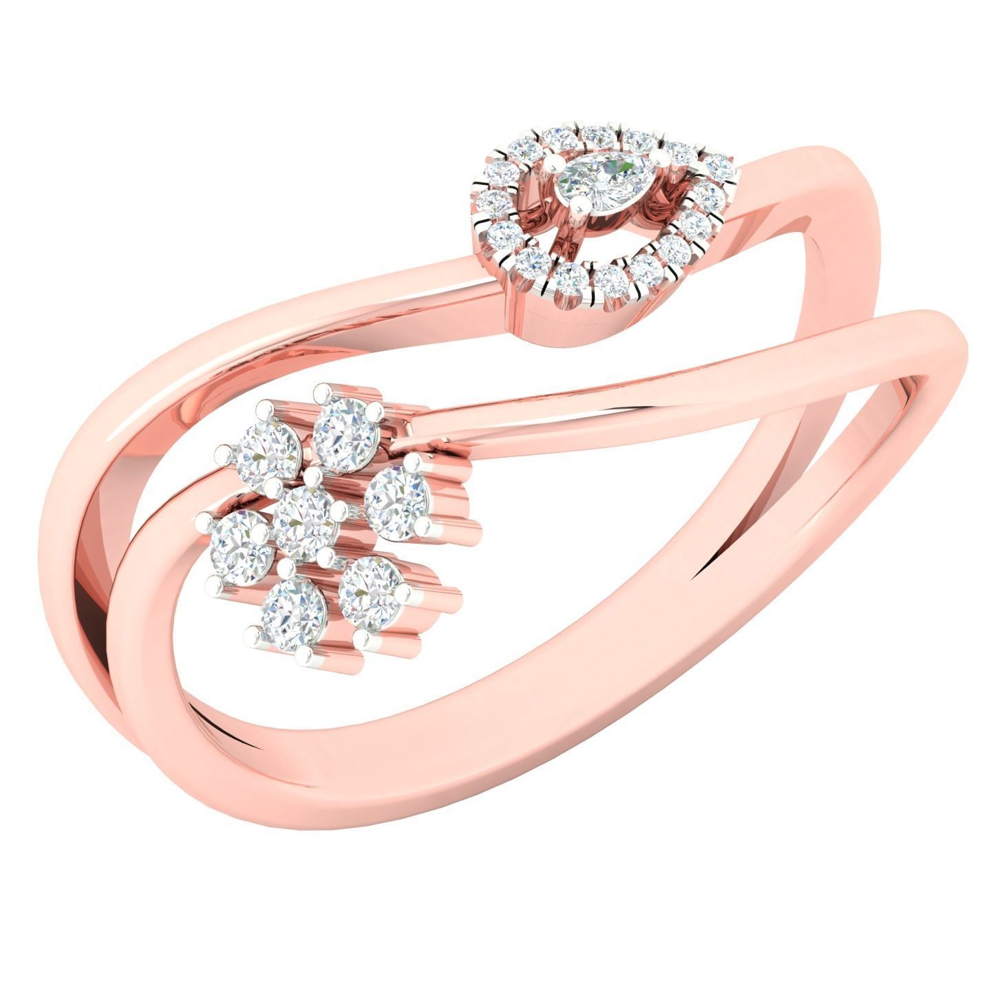 450 Creative Diamond Ring 3dm stl 1 render detail  Collection 3D print model_138