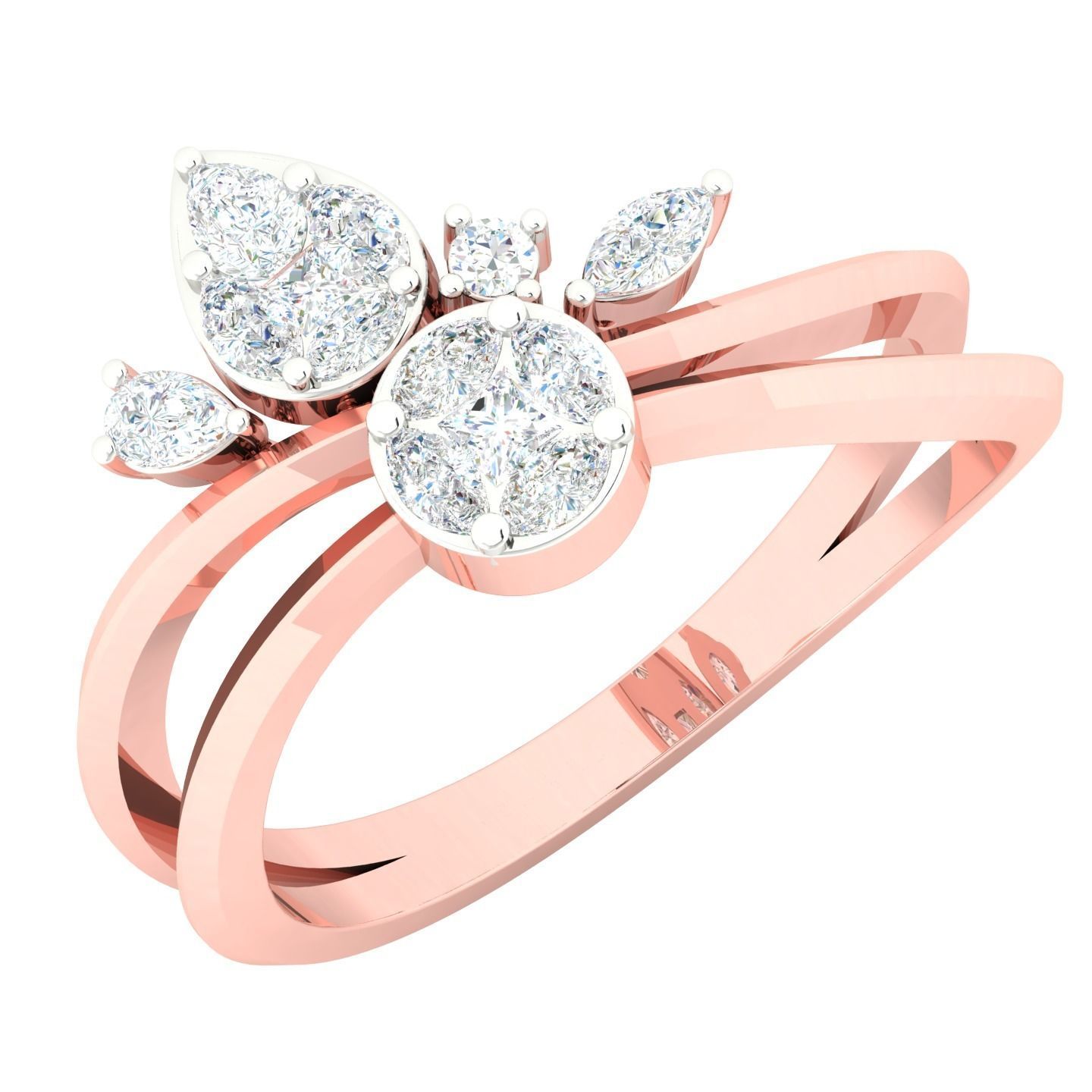 450 Creative Diamond Ring 3dm stl 1 render detail  Collection 3D print model_49