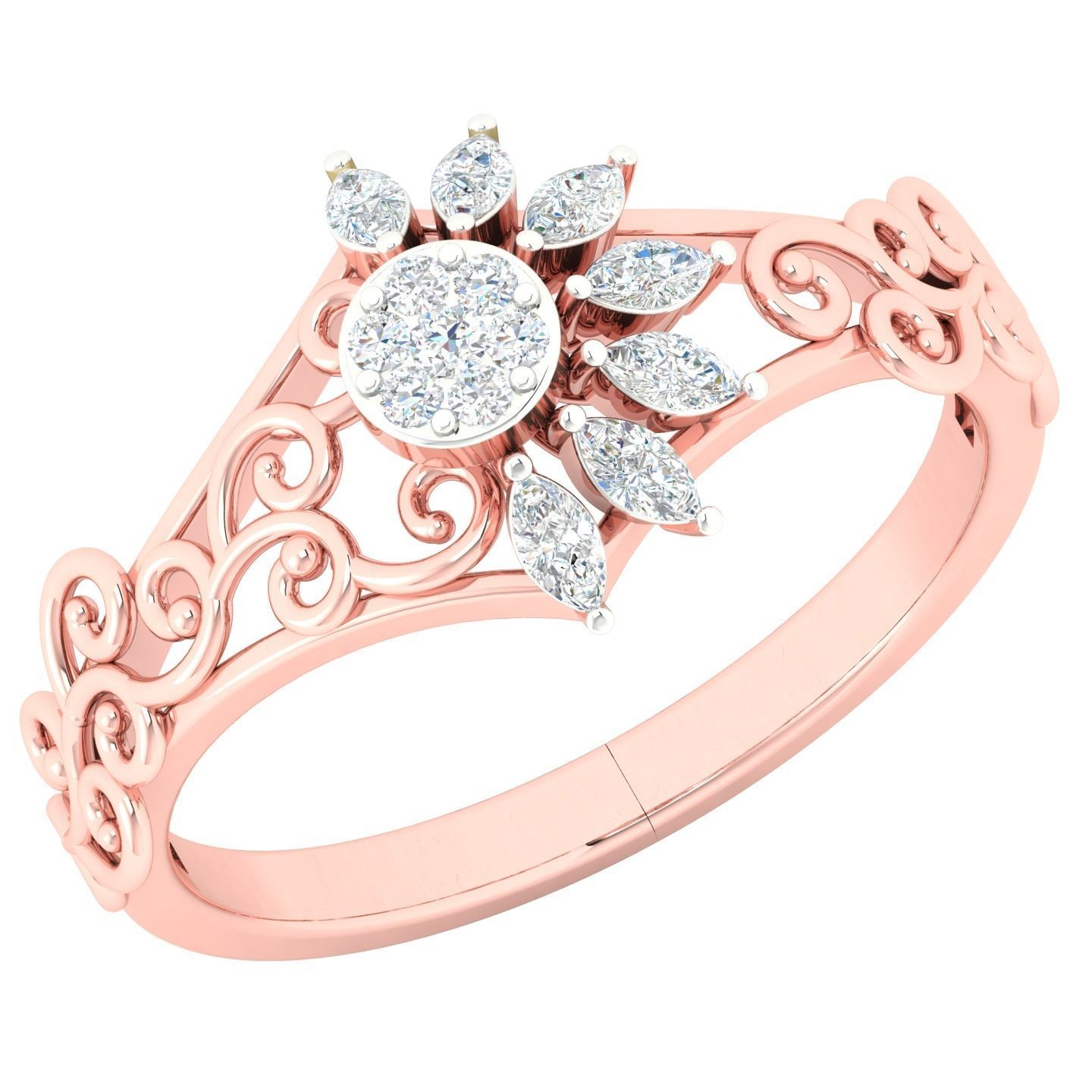 450 Creative Diamond Ring 3dm stl 1 render detail  Collection 3D print model_31