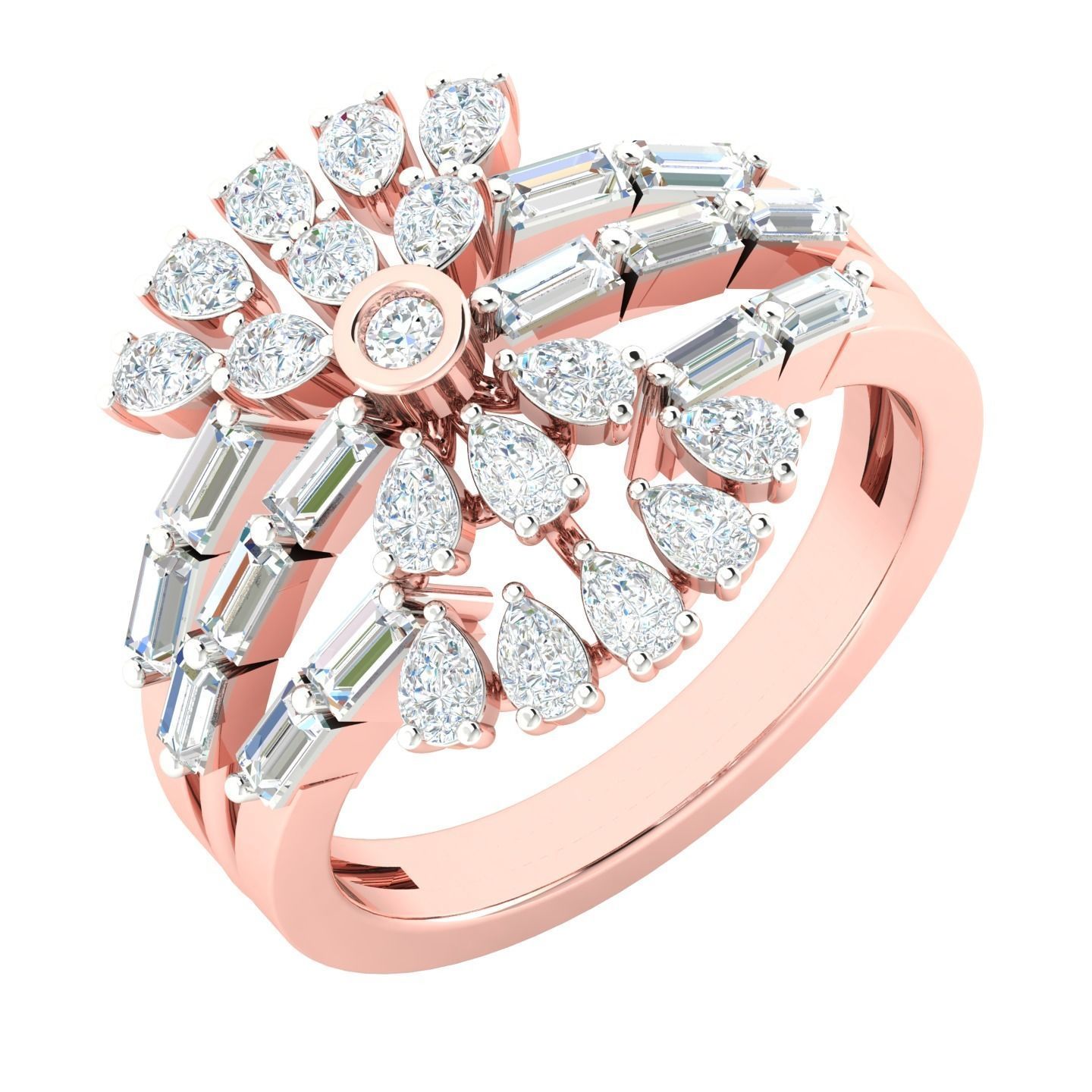 450 Creative Diamond Ring 3dm stl 1 render detail  Collection 3D print model_114