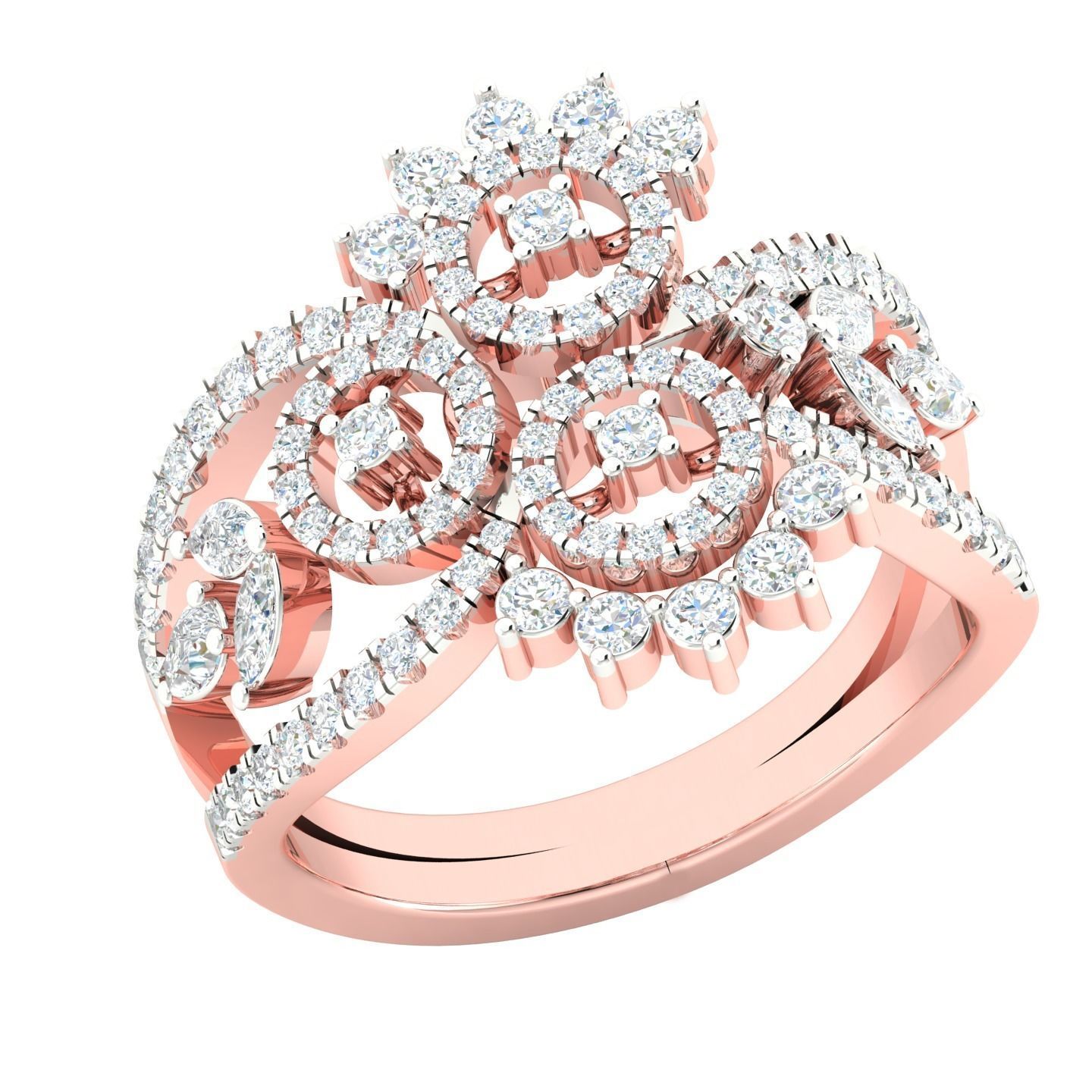 450 Creative Diamond Ring 3dm stl 1 render detail  Collection 3D print model_67