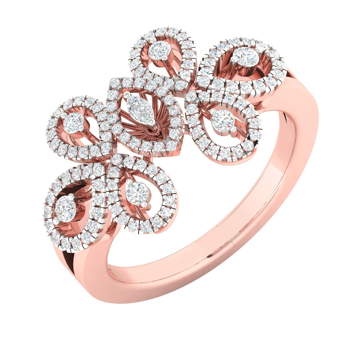 450 Creative Diamond Ring 3dm stl 1 render detail  Collection 3D print model_85