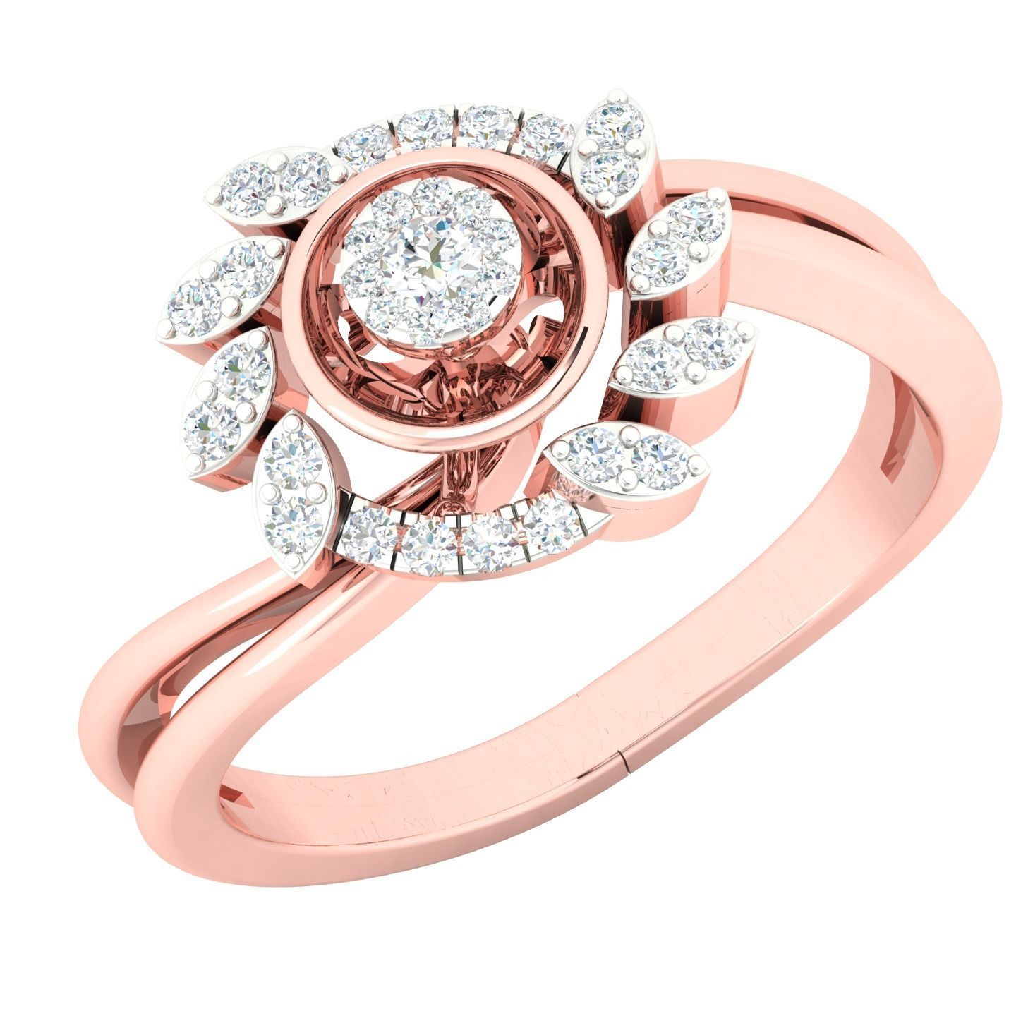 450 Creative Diamond Ring 3dm stl 1 render detail  Collection 3D print model_30