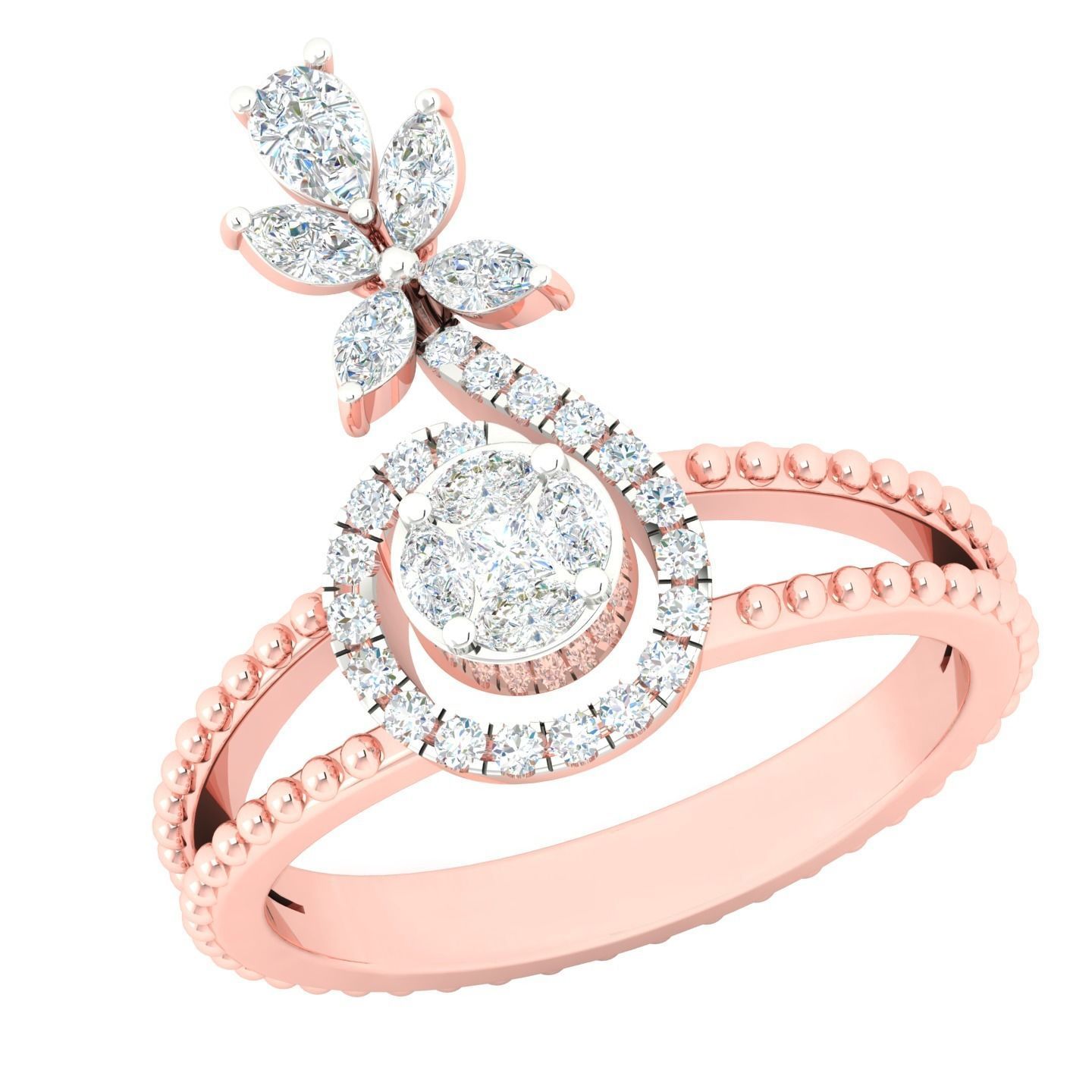 450 Creative Diamond Ring 3dm stl 1 render detail  Collection 3D print model_88