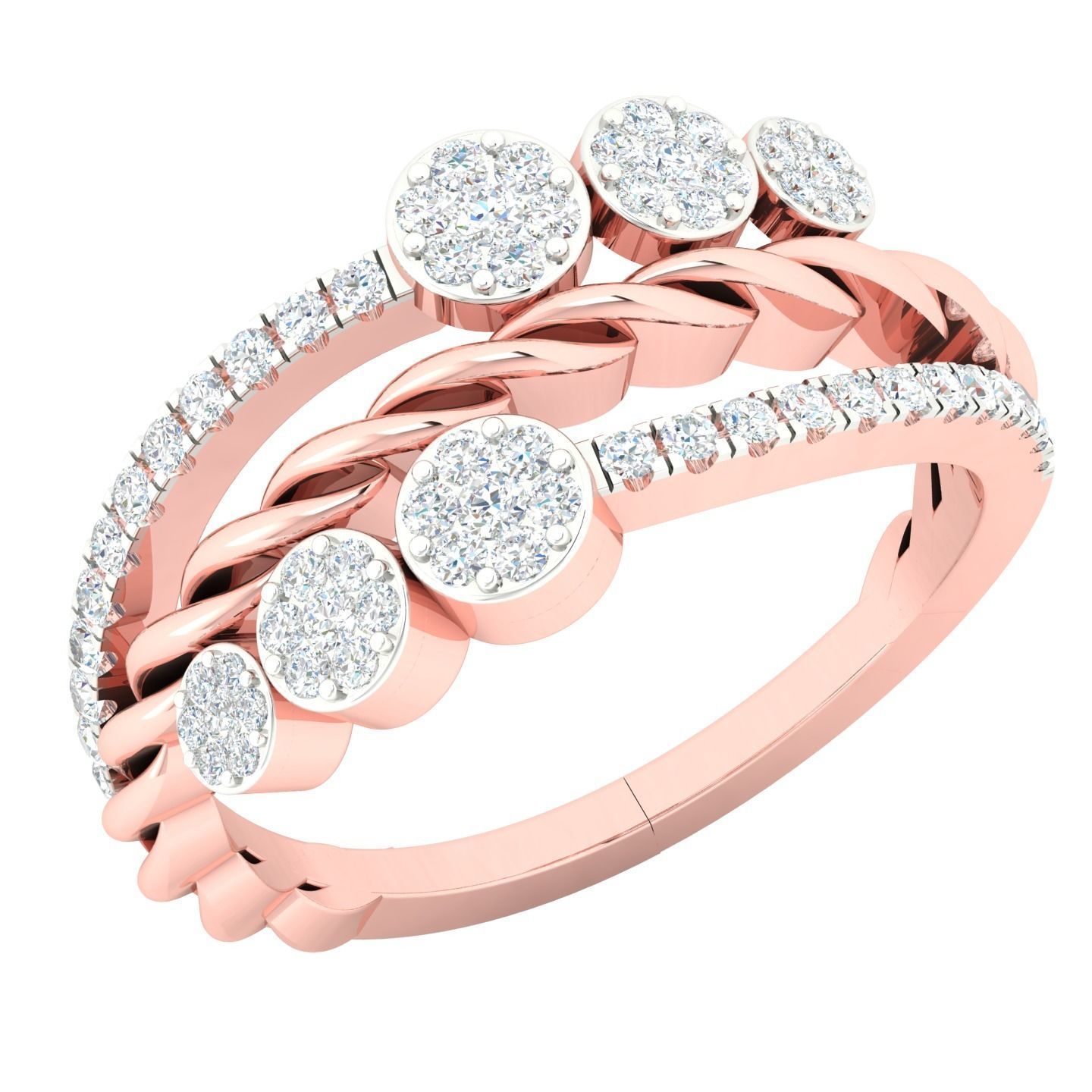 450 Creative Diamond Ring 3dm stl 1 render detail  Collection 3D print model_13