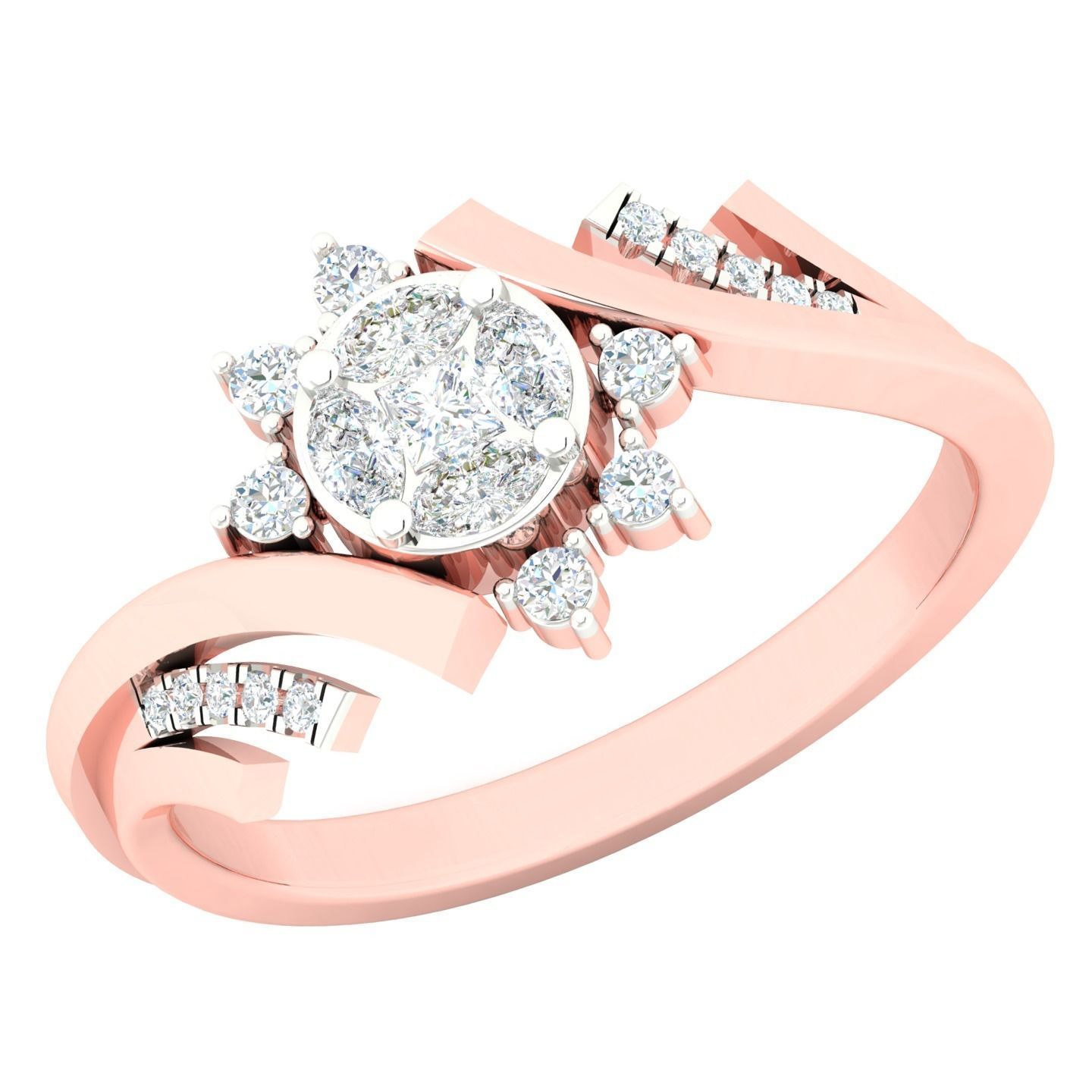 450 Creative Diamond Ring 3dm stl 1 render detail  Collection 3D print model_129