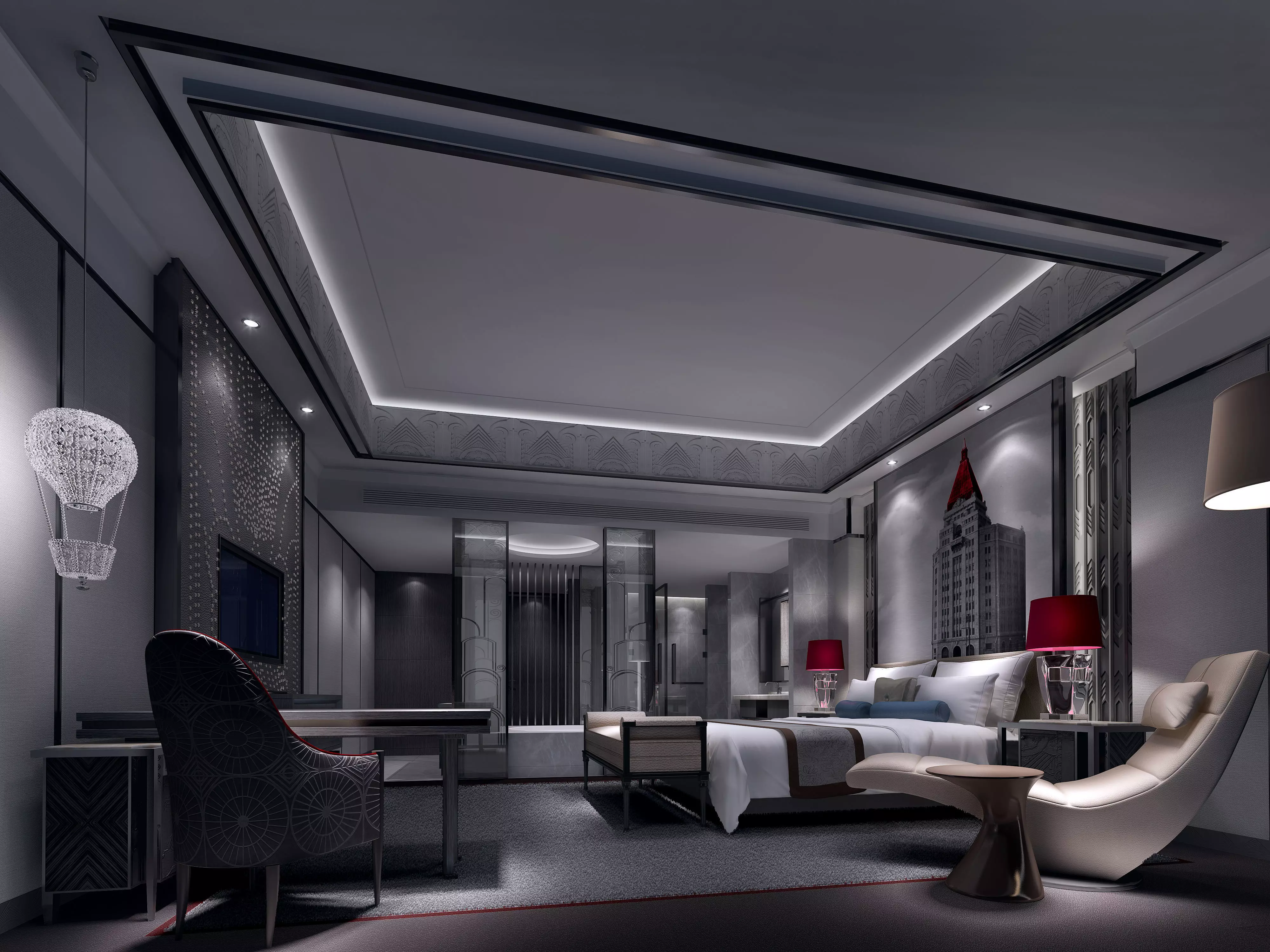 hotel guestroom  3D model_0