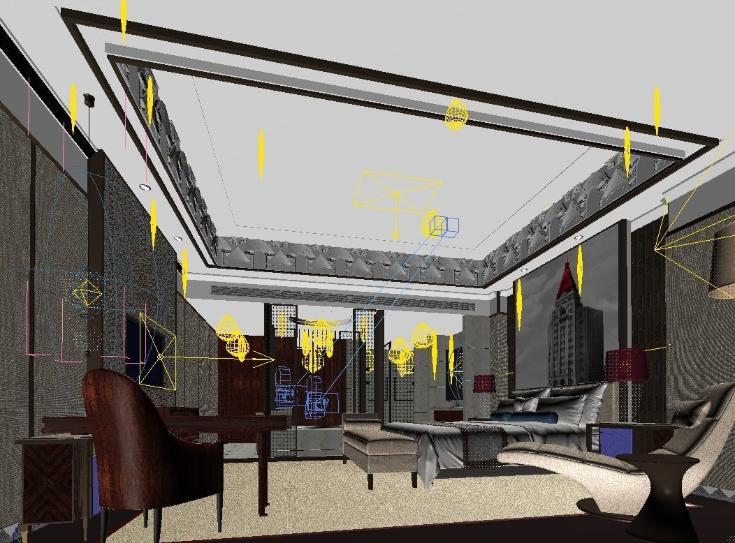 hotel guestroom  3D model_1