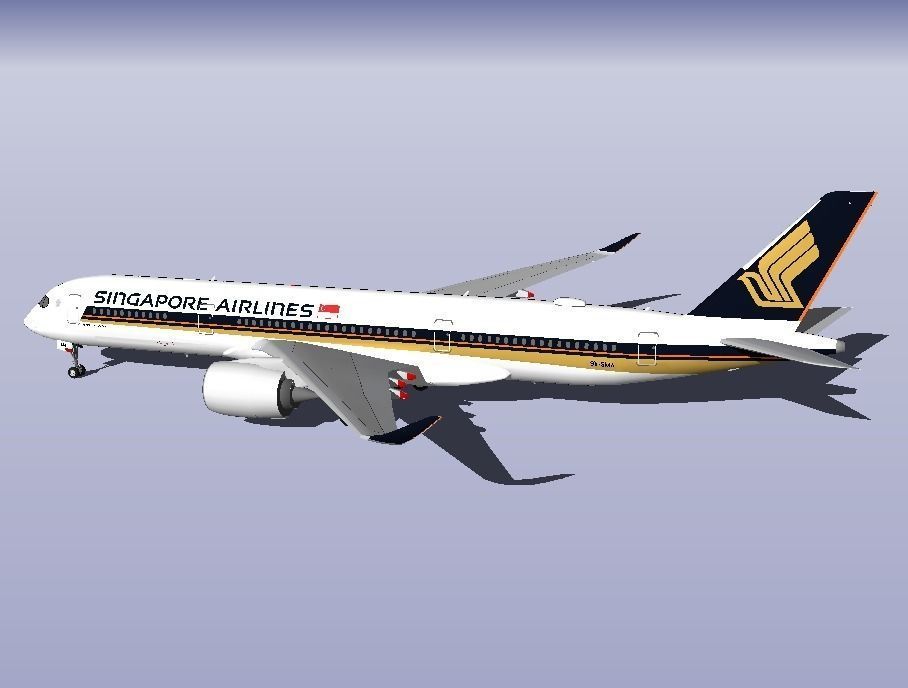 Singapore Airlines Airbus A350-941 9V-SMA 2016 Free 3D model_0