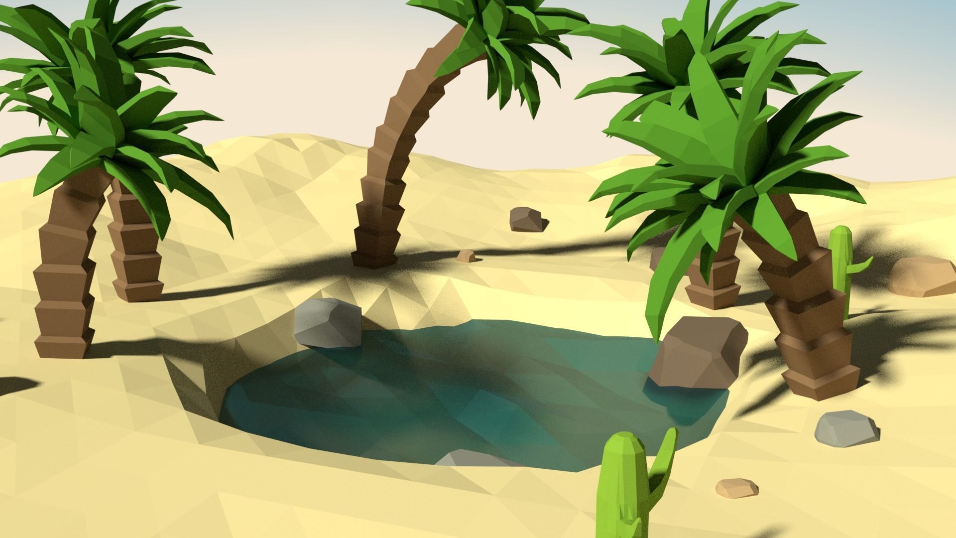 Low Poly Desert Pack Free low-poly 3D model_3