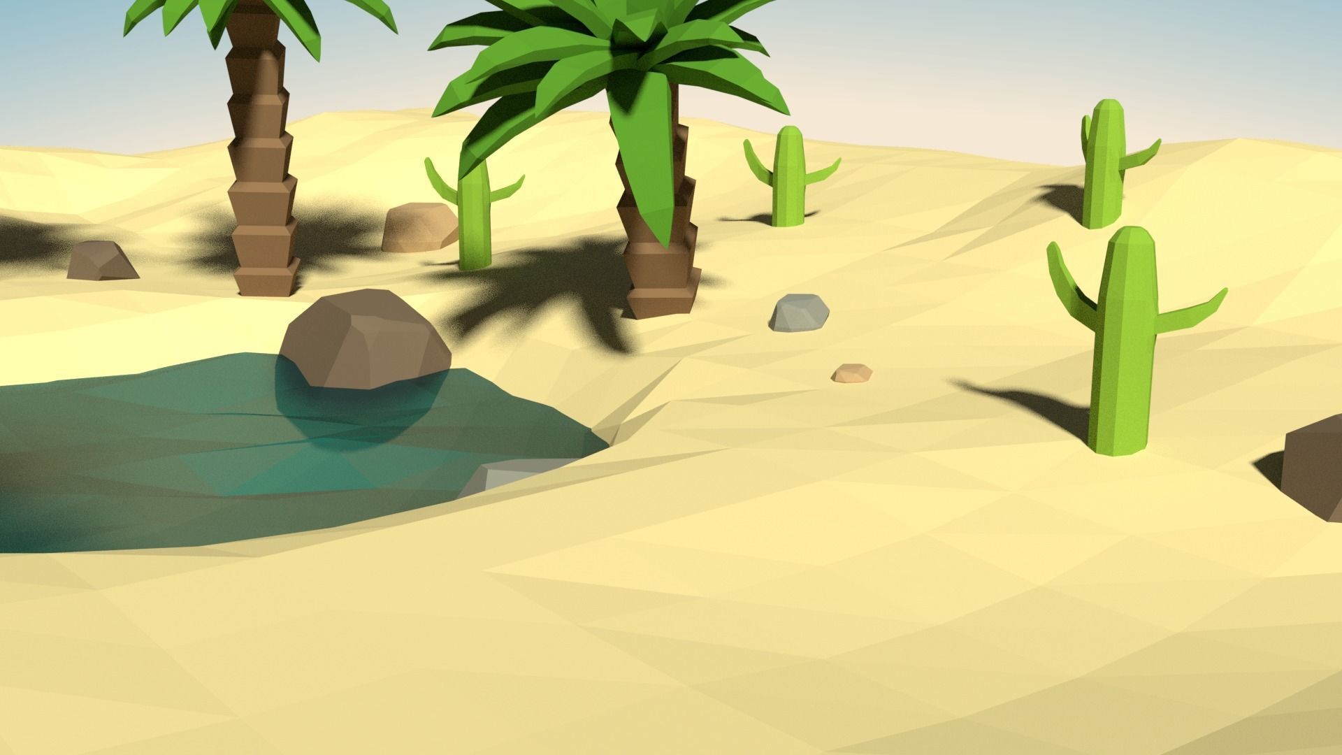 Low Poly Desert Pack Free low-poly 3D model_1